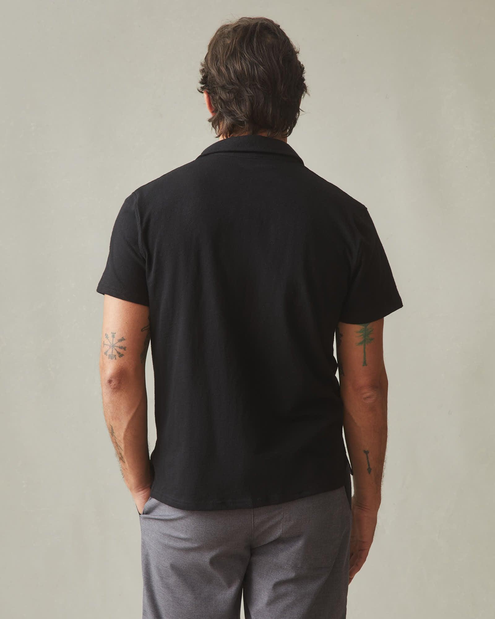 Men's Premium Slub Polo - Black Product Image
