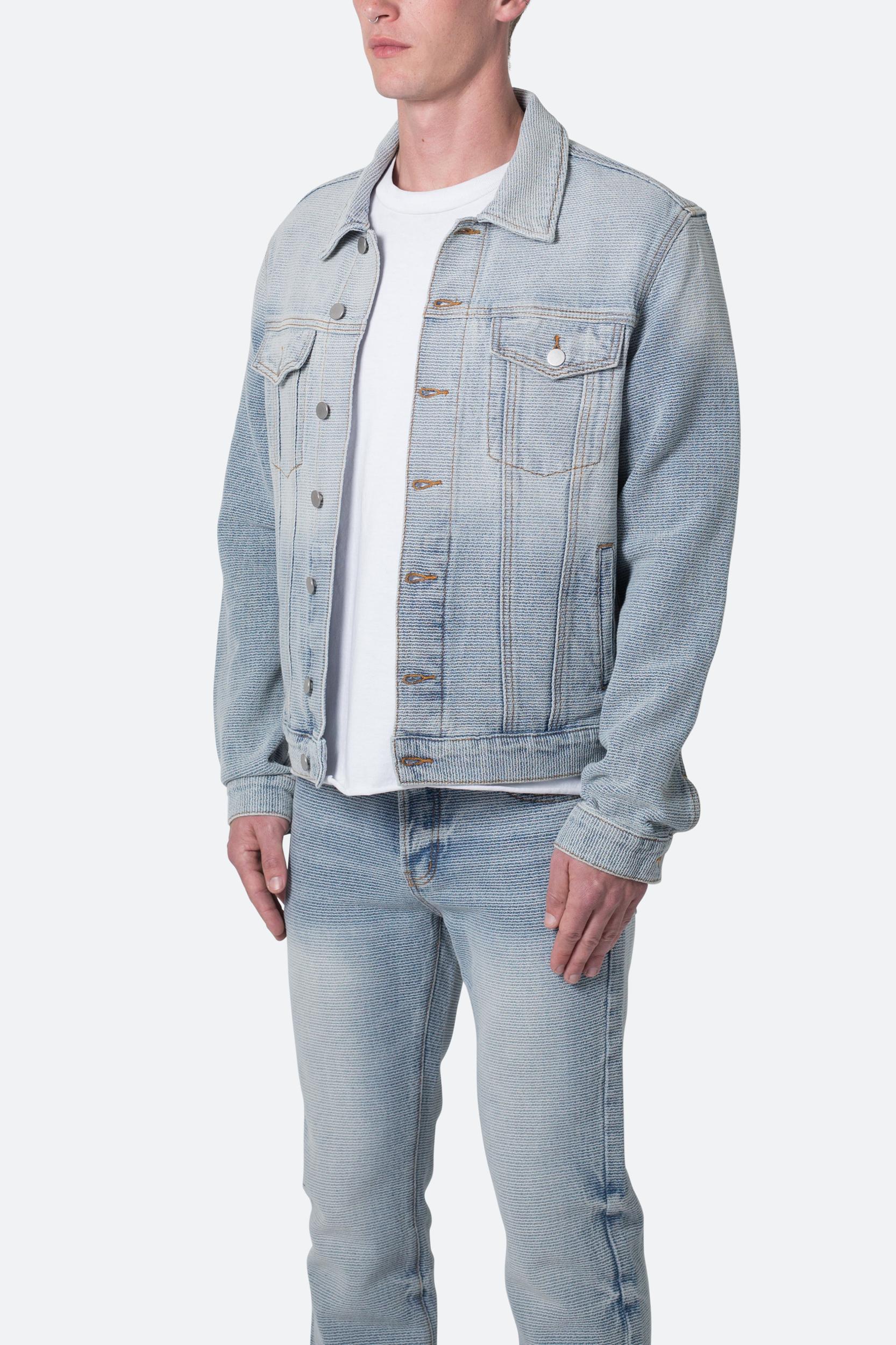Western Crosshatch Trucker Jacket - Blue Product Image