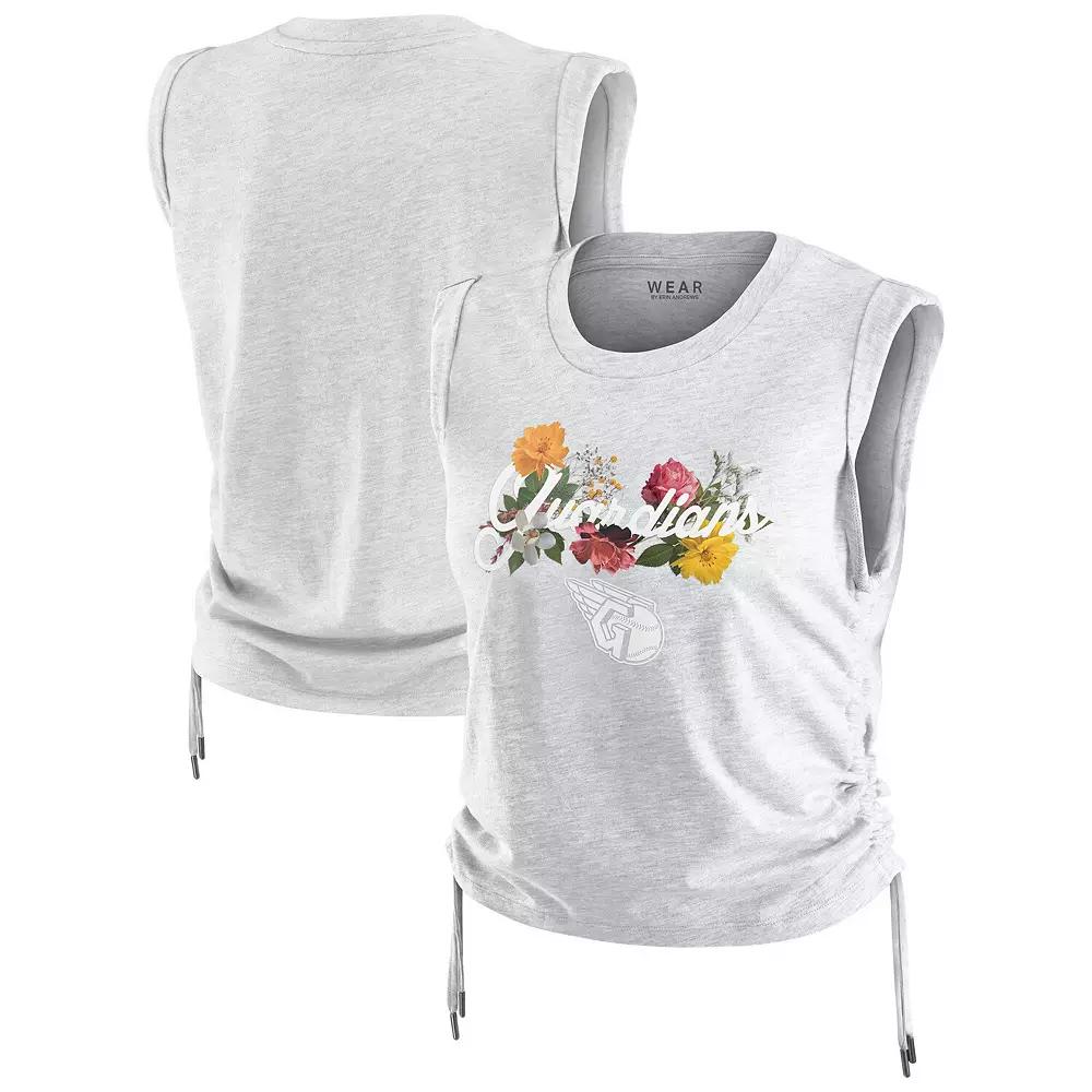 Women's WEAR by Erin Andrews Heather Gray Chicago Cubs Cinched Tank Top,  Product Image