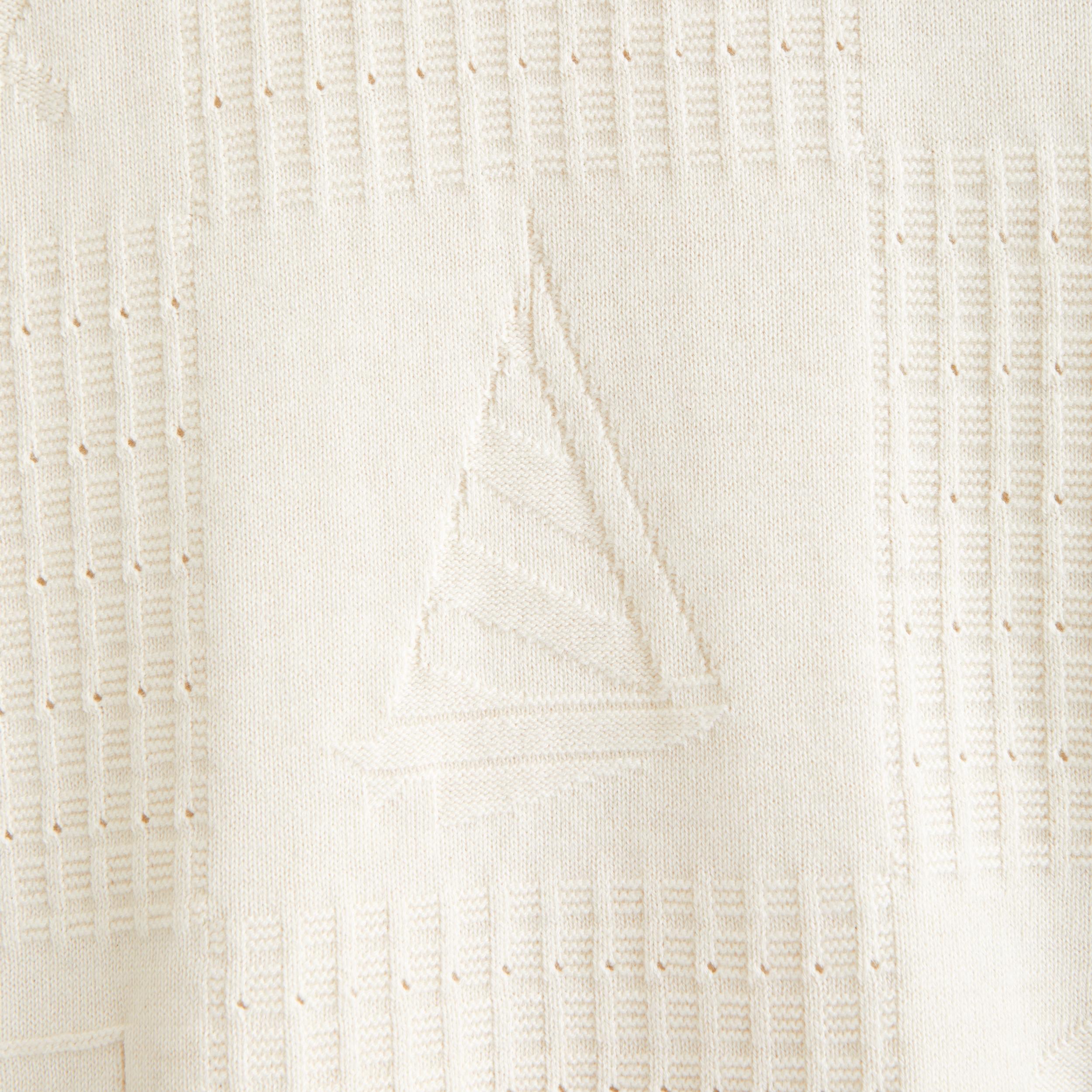 Cable Patchwork Johnny Collar Sweater Polo Product Image