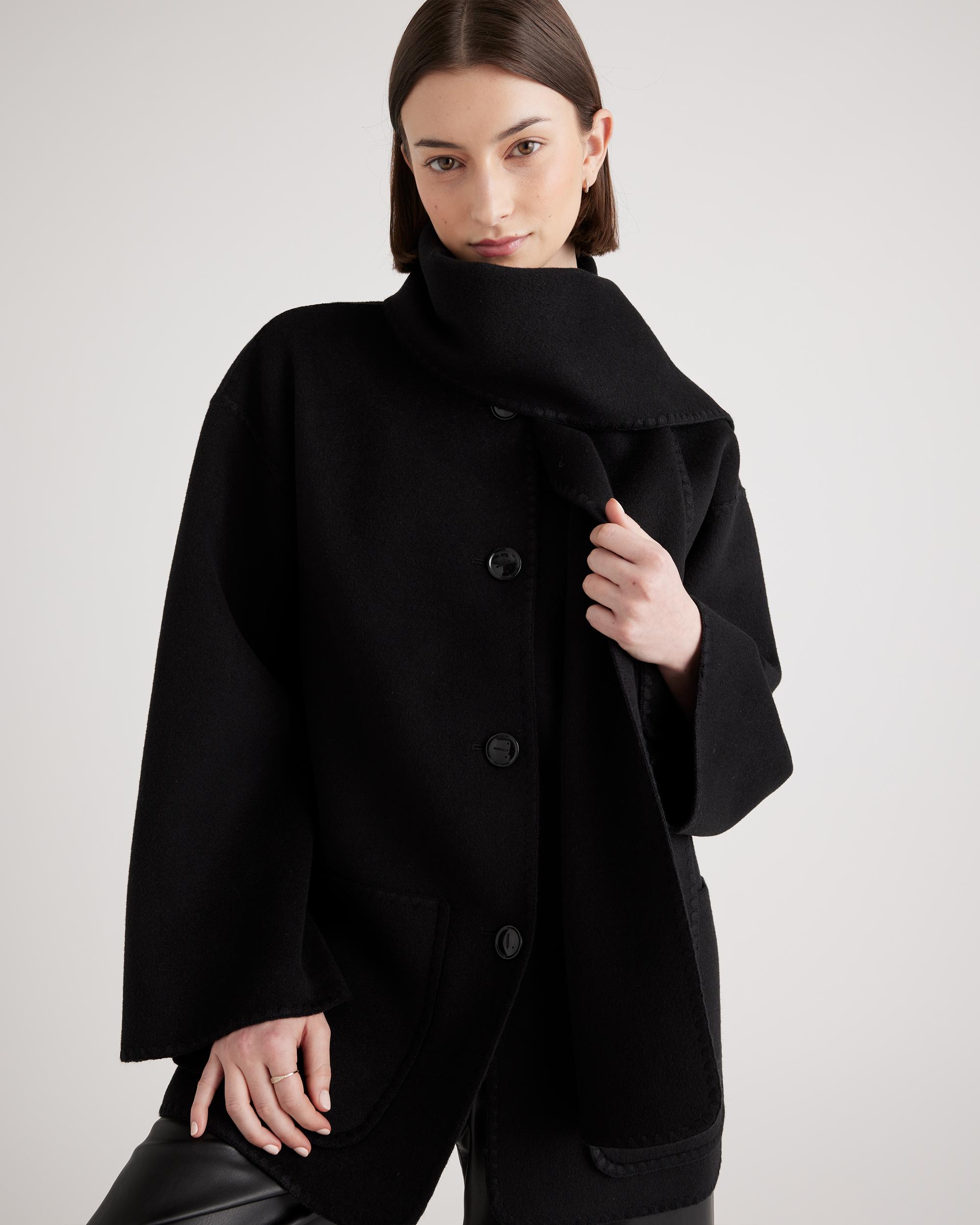 Quince | Women's Double-Faced Merino Wool Scarf Coat Product Image