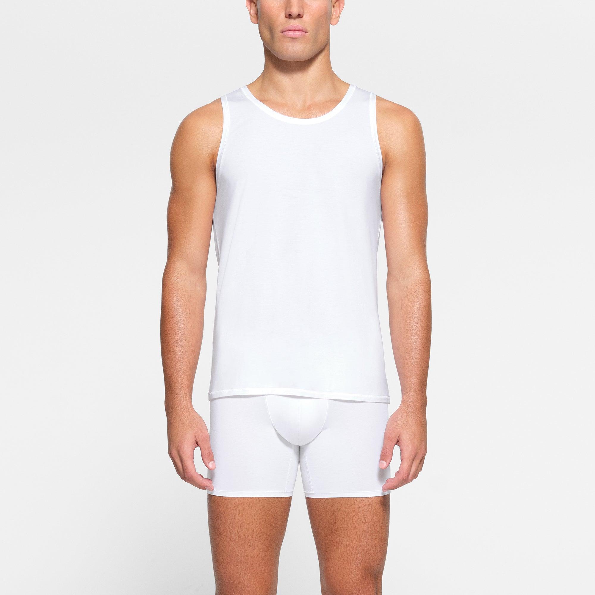 SKIMS STRETCH MENS TANK 3-PACK | CHALK Product Image