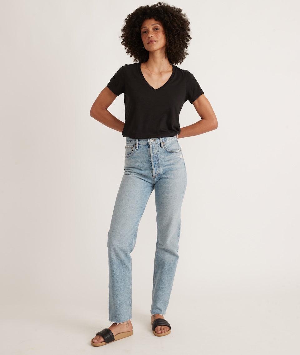 Classic V-Neck Tee in Black Product Image