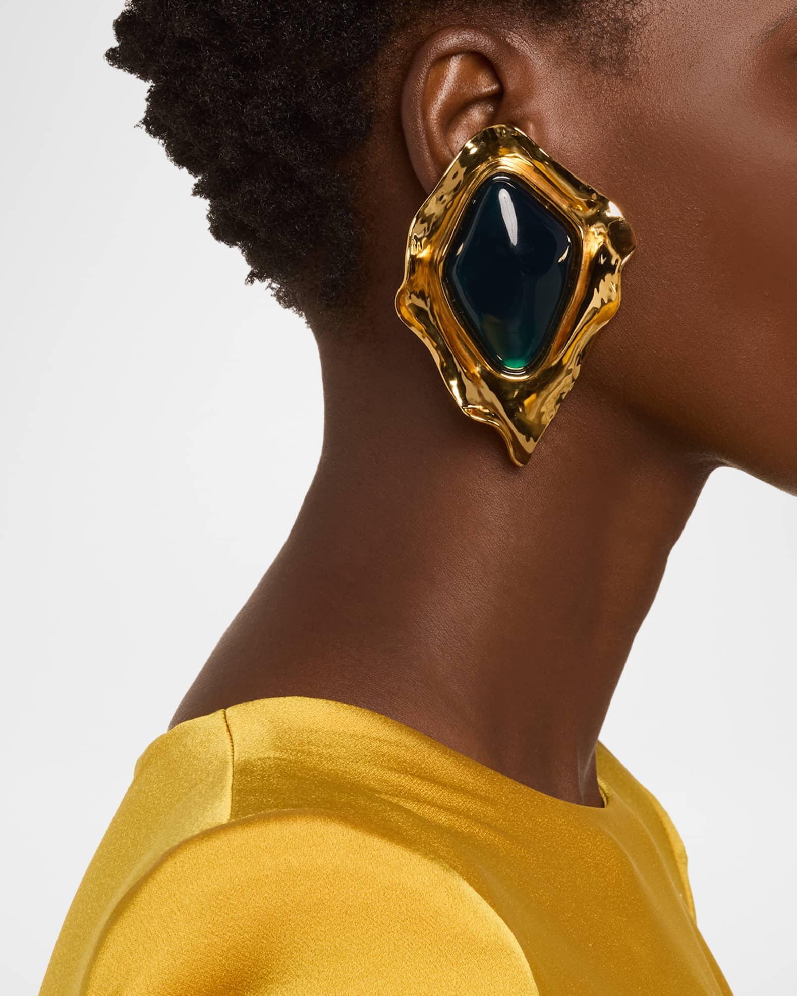 Oversized Organic Cabochon Earrings Product Image