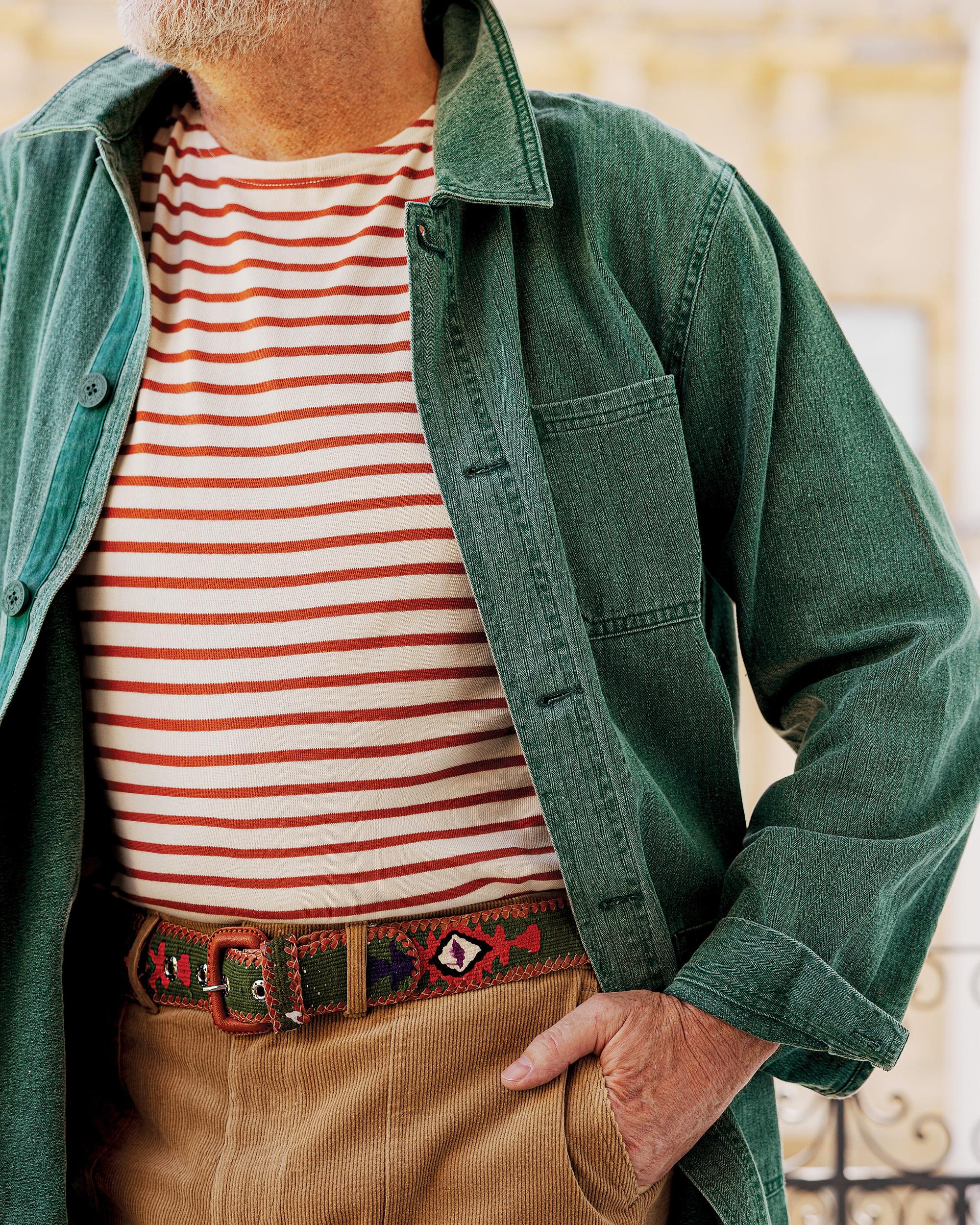 French Workman’s Jacket in Pine Salt Washed Herringbone Product Image