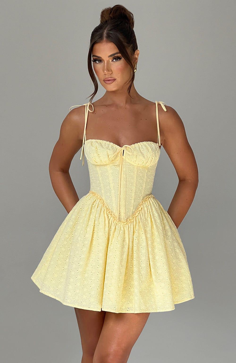 Phoebe Mini Dress - Lemon Product Image