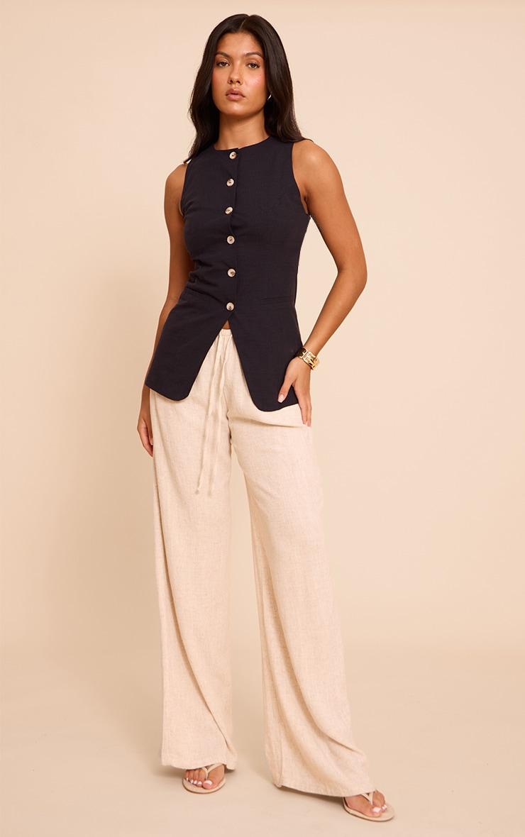 Navy Button Up Vest Product Image