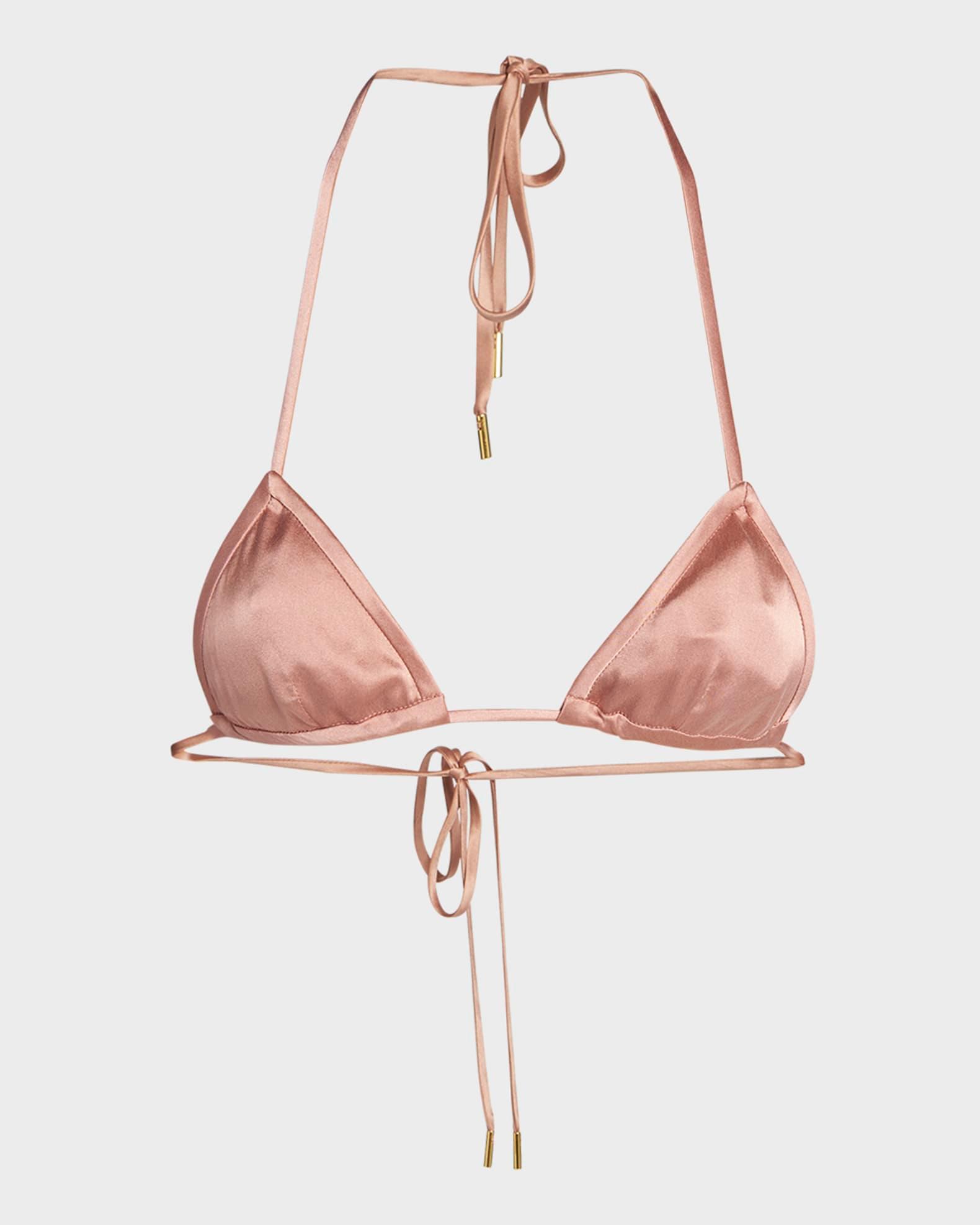 Stretch Satin Triangle Bra Product Image