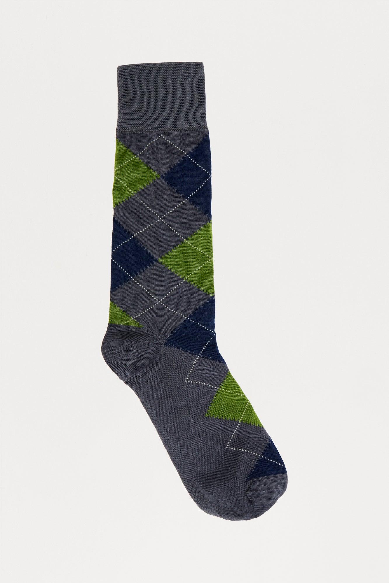 Argyle Dress Socks - Grey Product Image