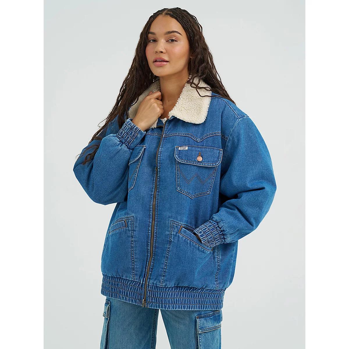 Women's Oversized Bomber Jacket in Azurite Product Image