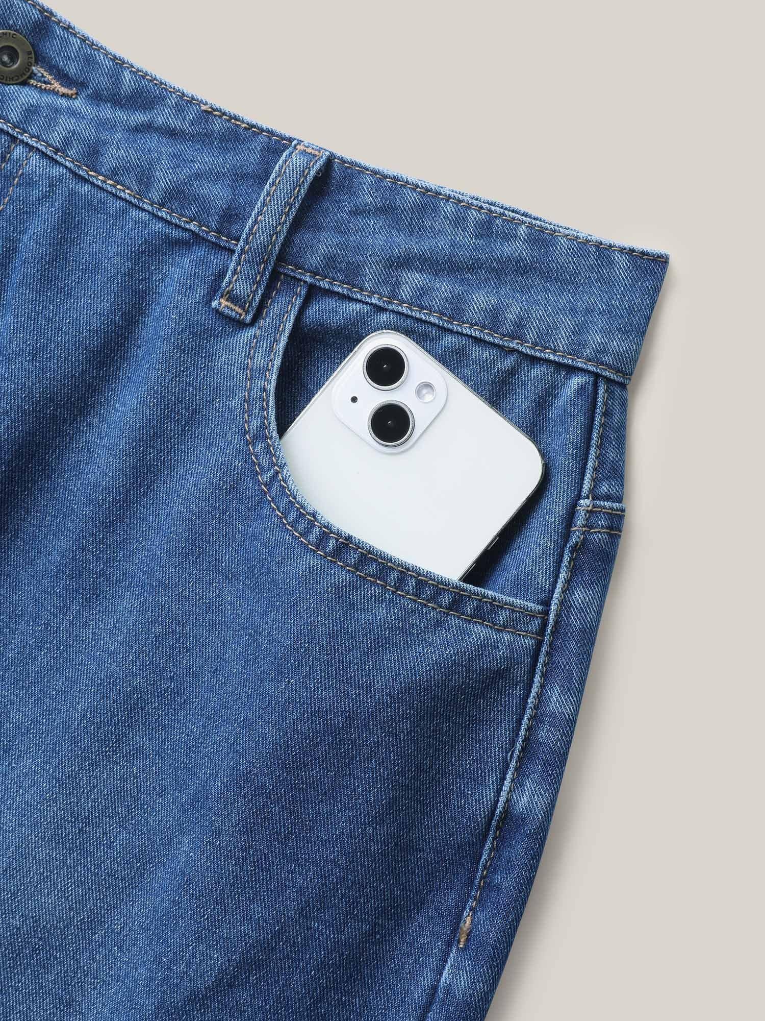 A-Line Seamed Maxi Denim Skirt Female Product Image