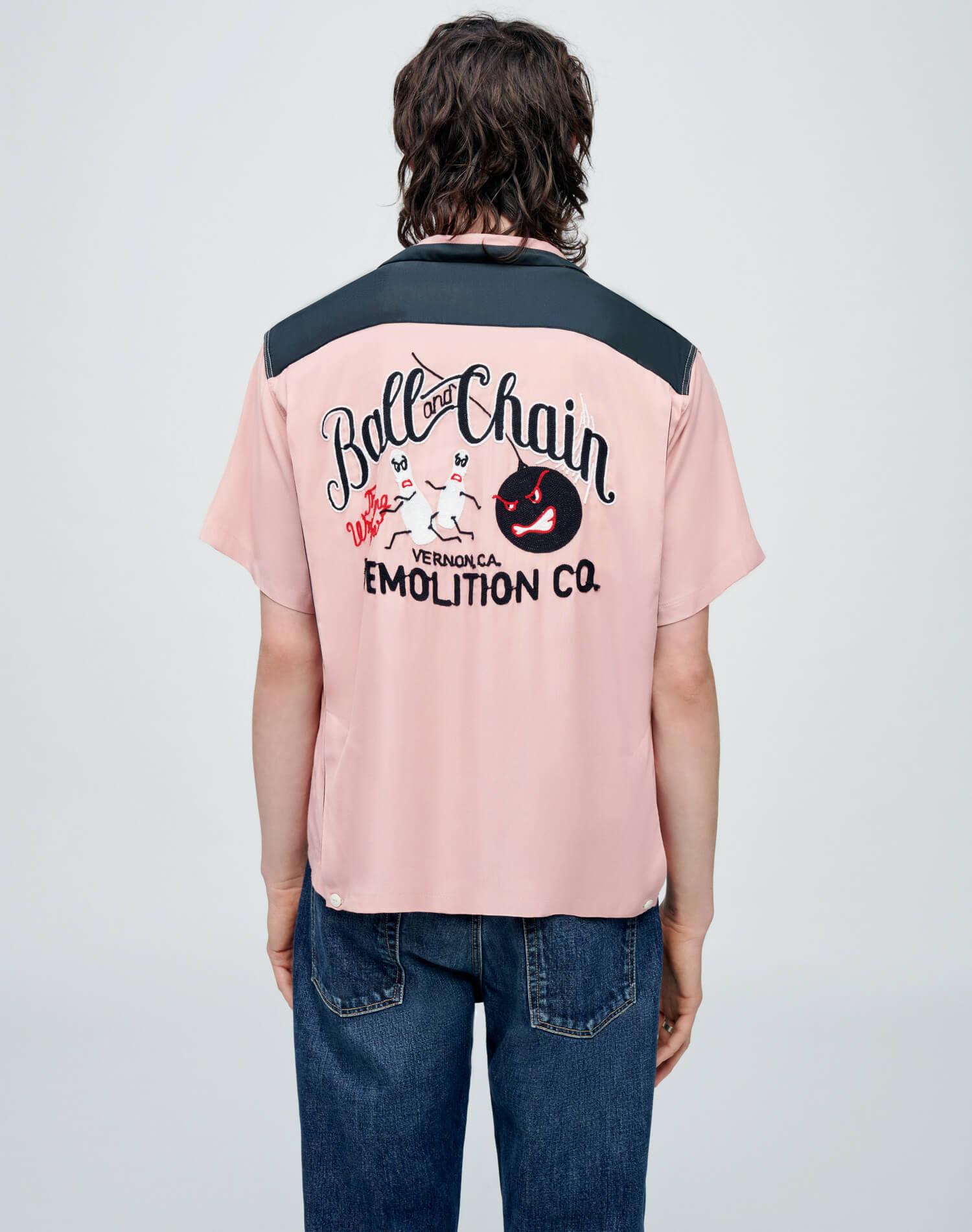 Striker Bowling Shirt - Pink/Black Product Image