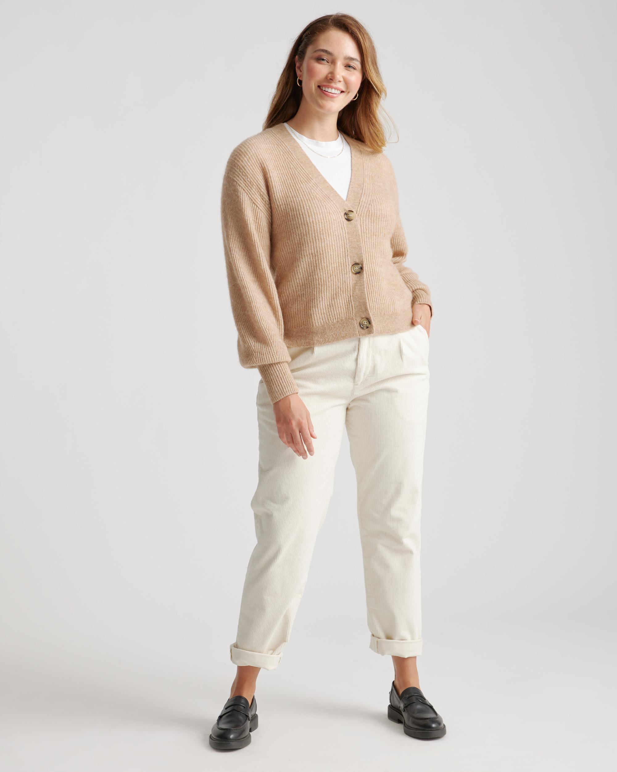Quince | Women's Baby Alpaca-Wool Cropped Cardigan Sweater Product Image