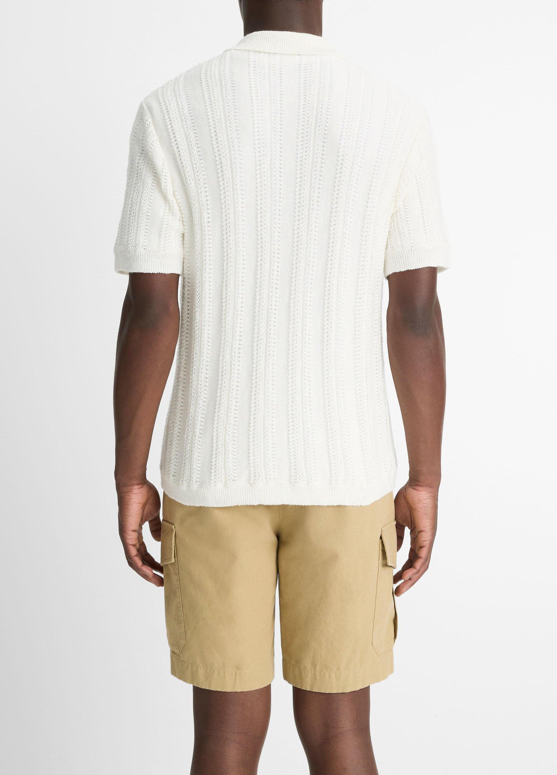 Cotton & Linen-Blend Crochet Cabana Shirt Product Image