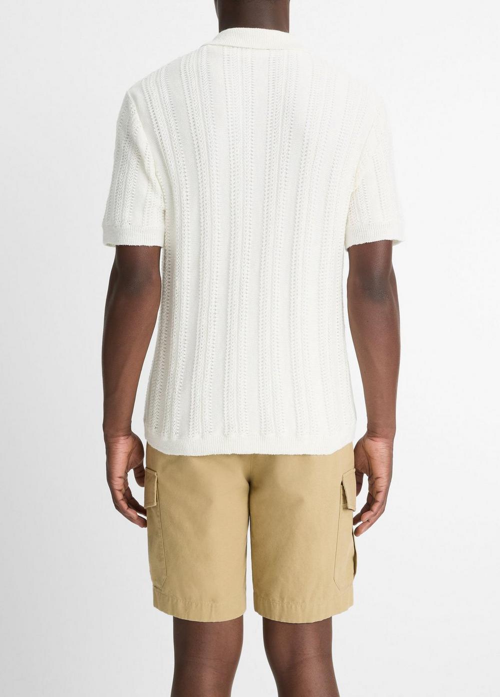 Cotton & Linen-Blend Crochet Cabana Shirt Product Image