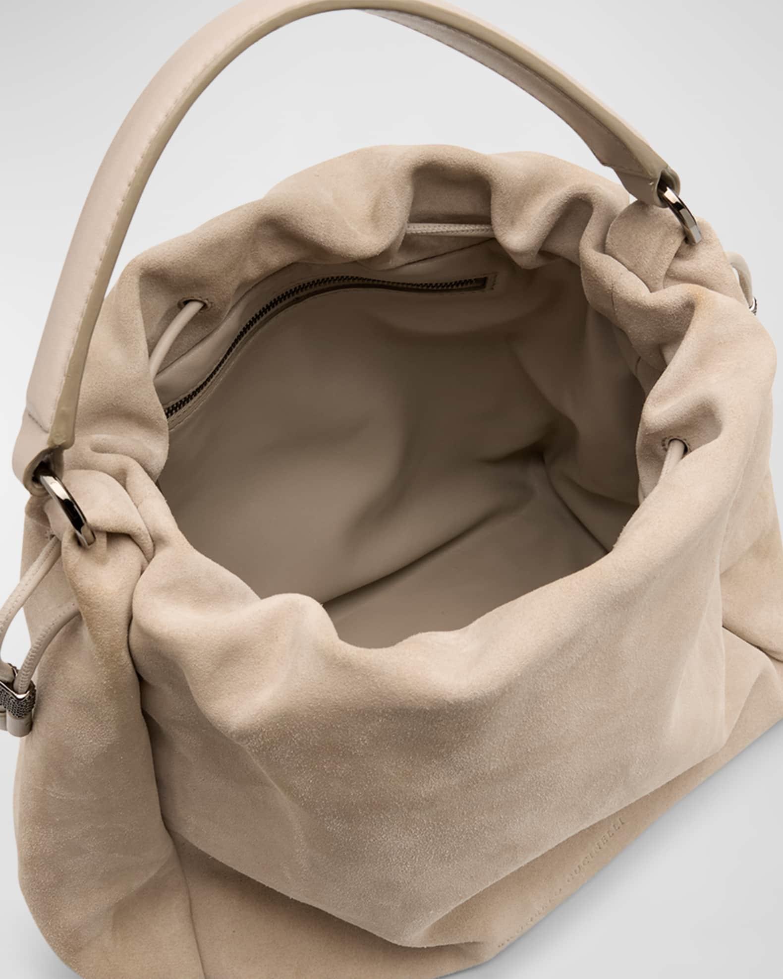 Medium Drawstring Suede Top-Handle Bag Product Image