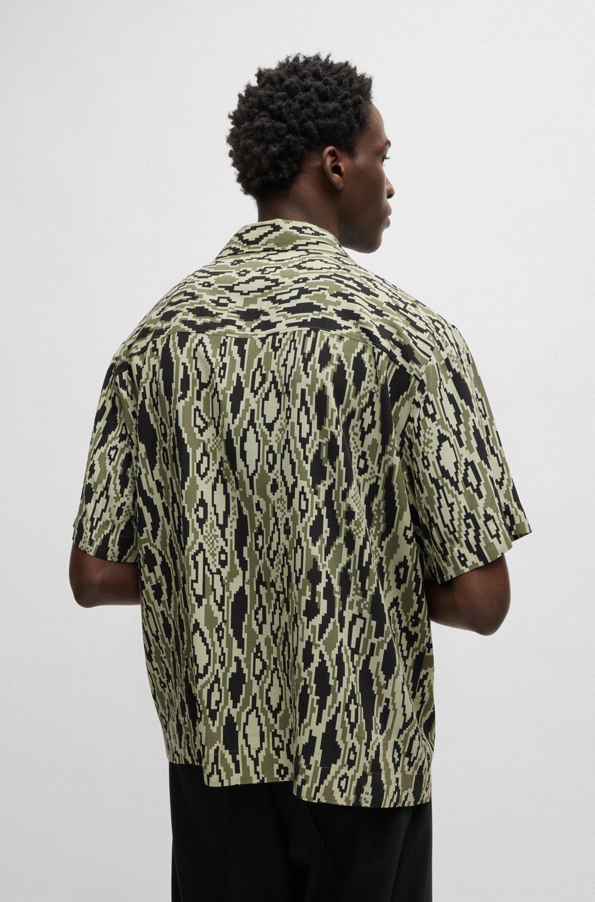Oversize-fit shirt in python-print poplin Product Image