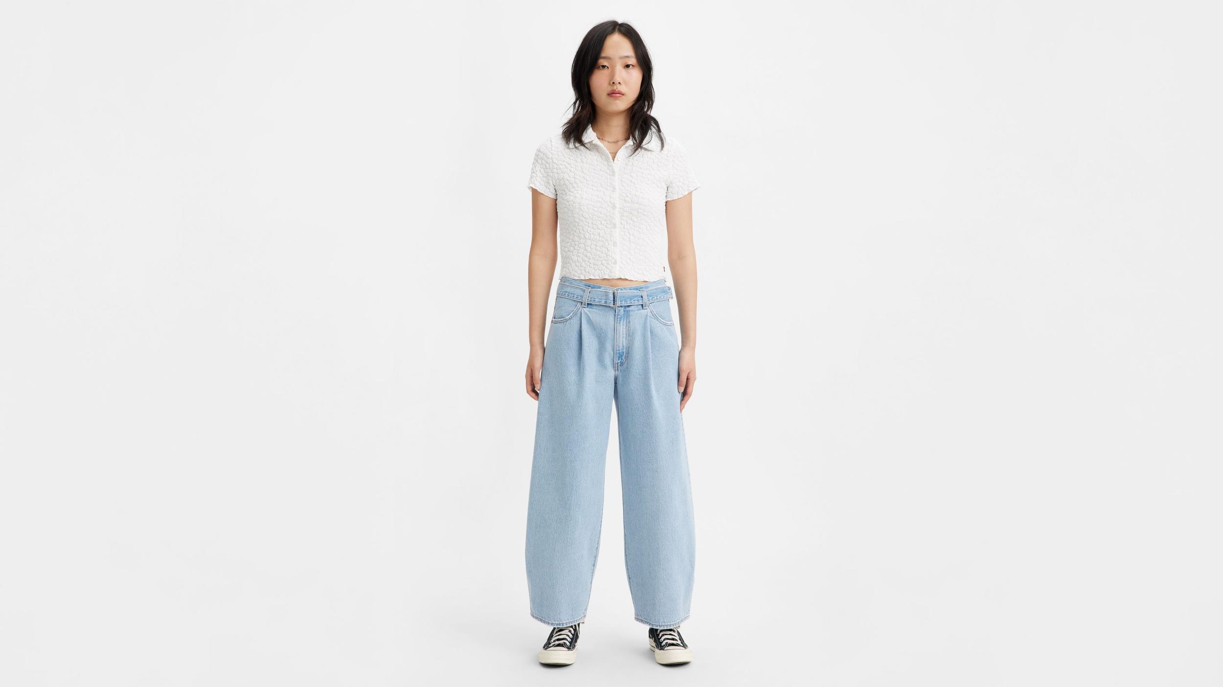 Belted Baggy Women's Jeans Product Image