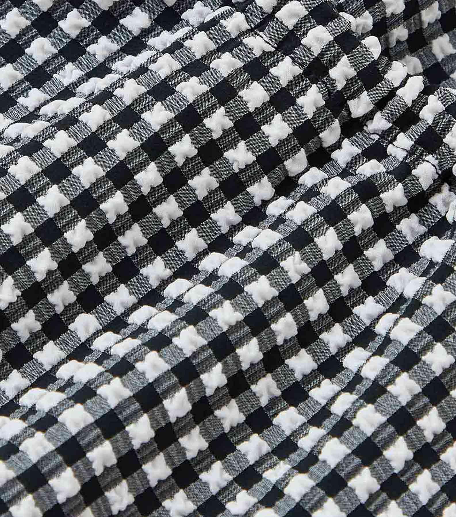 Gingham Seersucker Mini Dress - Black Gingham Product Image