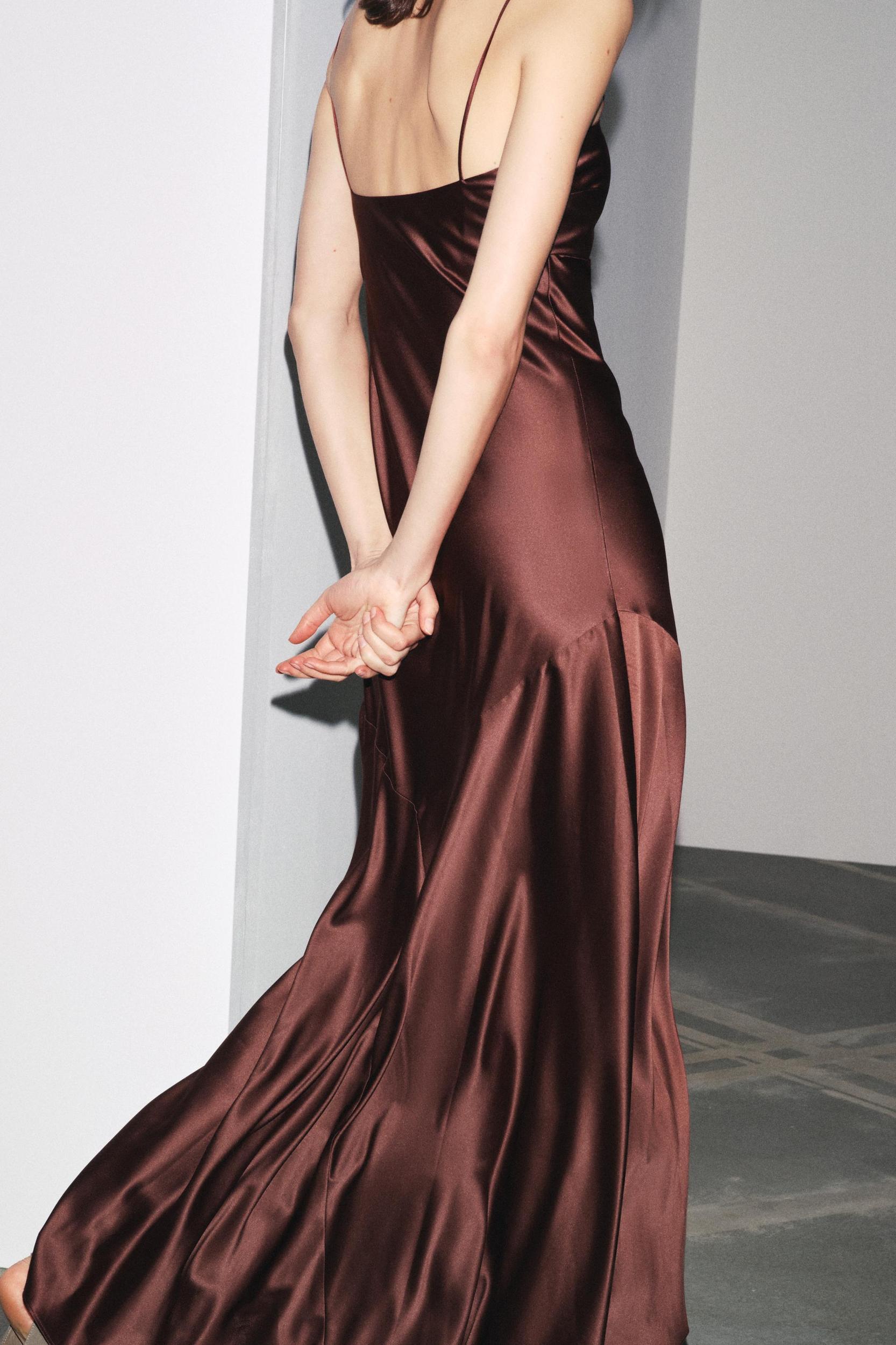 SATIN STRAP DRESS Product Image