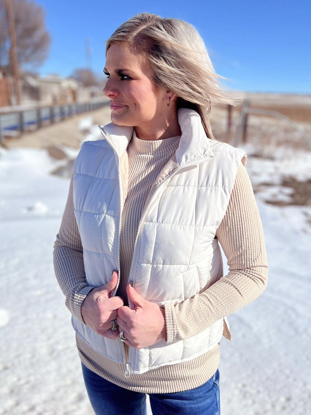 Solid Quilted Puff Zip Up Vest - 2 Colors* Product Image