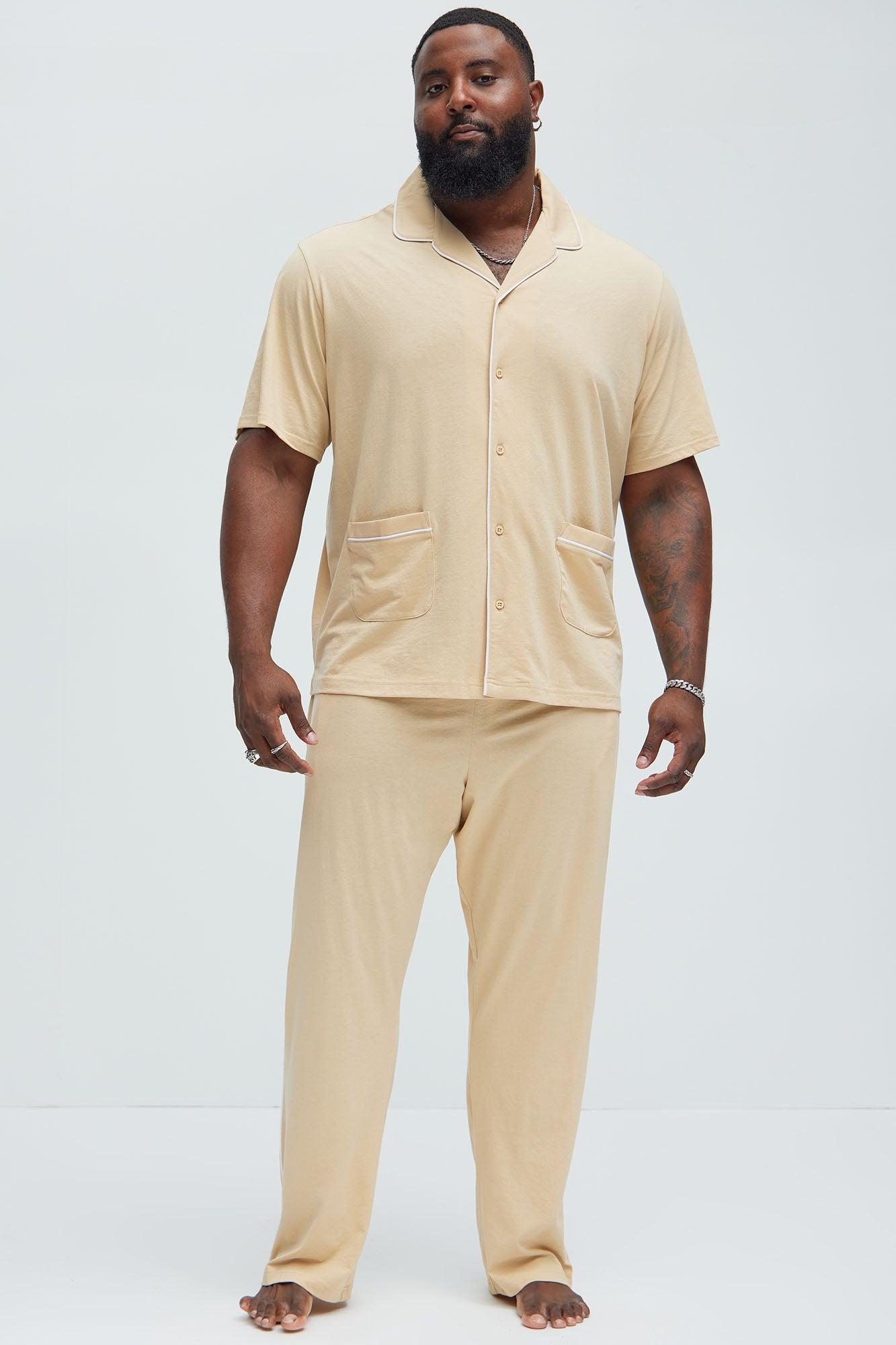 Modern Relaxed Pajama Short Sleeve - Khaki Product Image