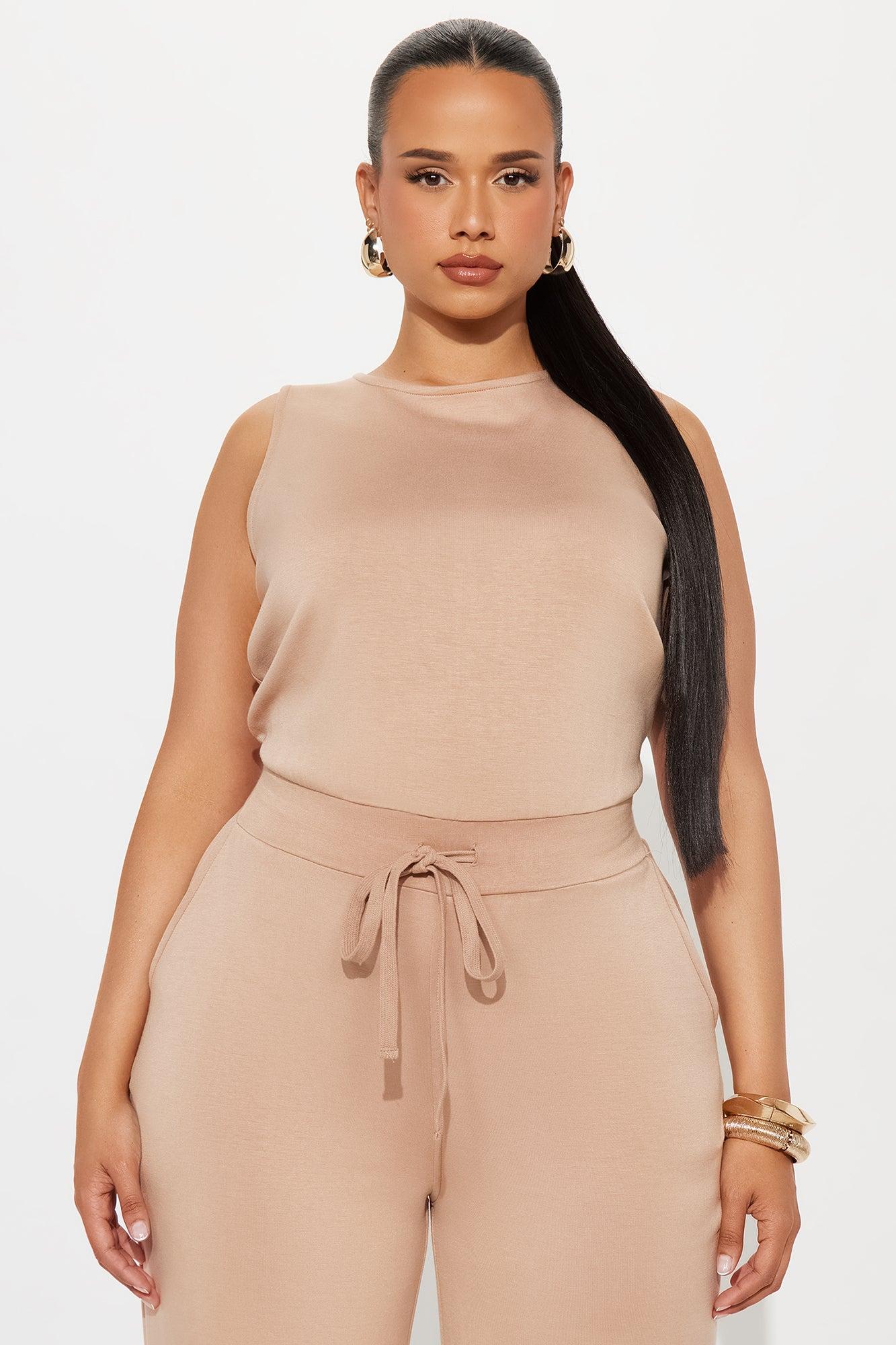 Judith Wide Leg Jumpsuit - Tan Product Image