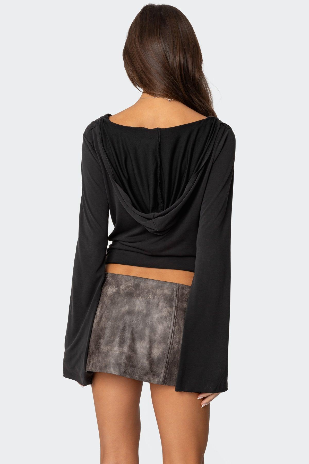 Nira Hooded Cowl Neck Top Product Image