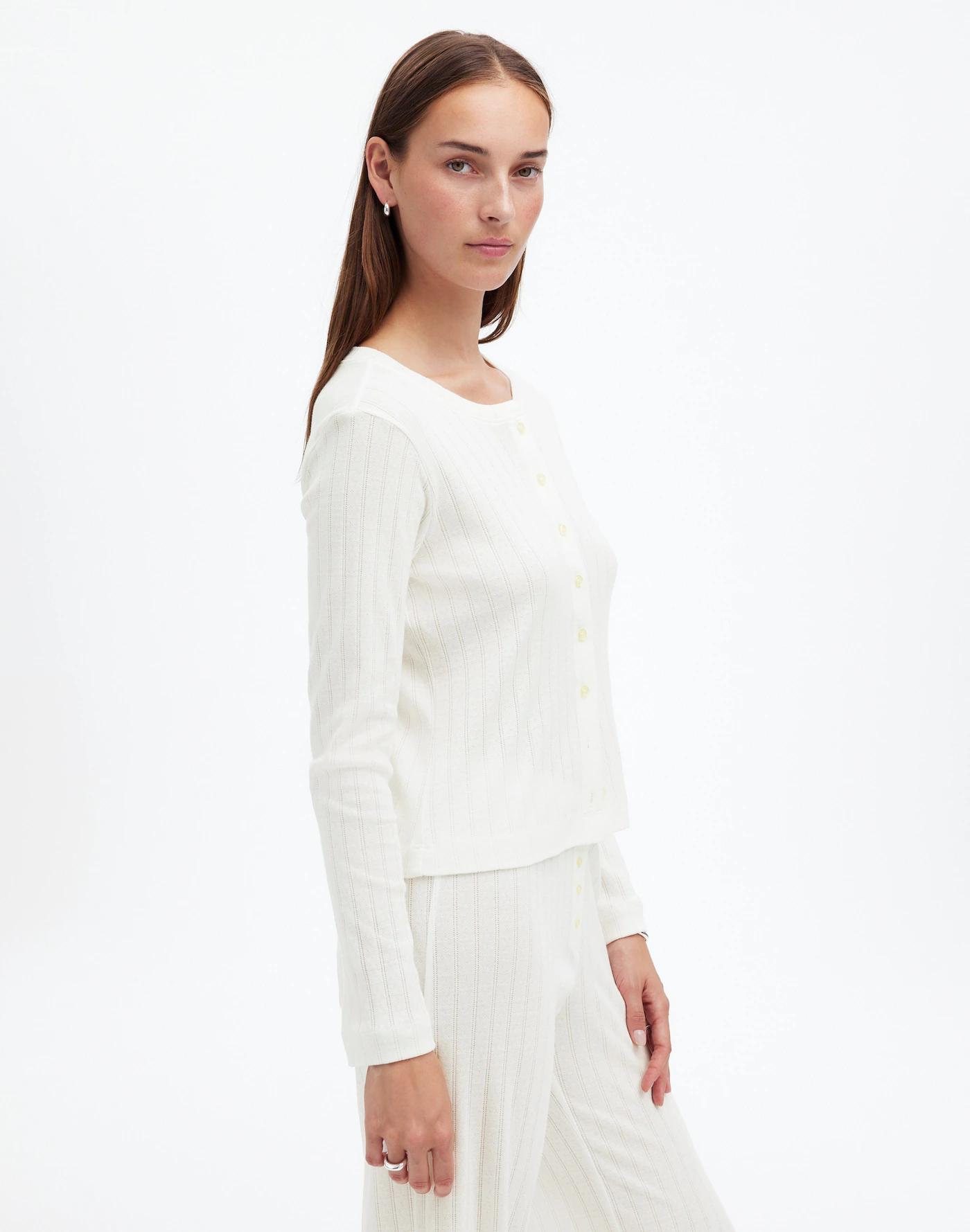 Madewell x LESET Pointelle Classic Crew Cardigan Product Image
