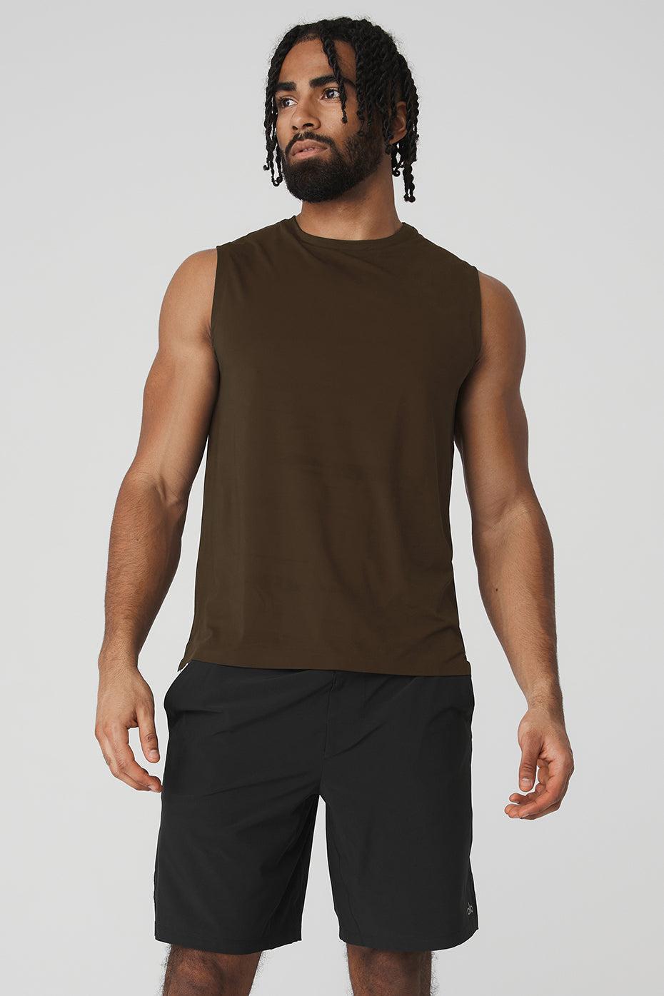 ALO | Idol Performance Tank Top Brown, Size: 2XL Product Image