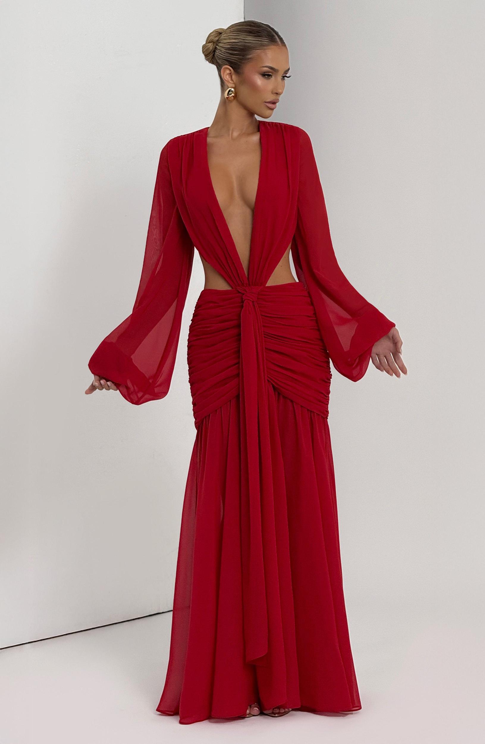 Andrina Maxi Dress - Red Product Image