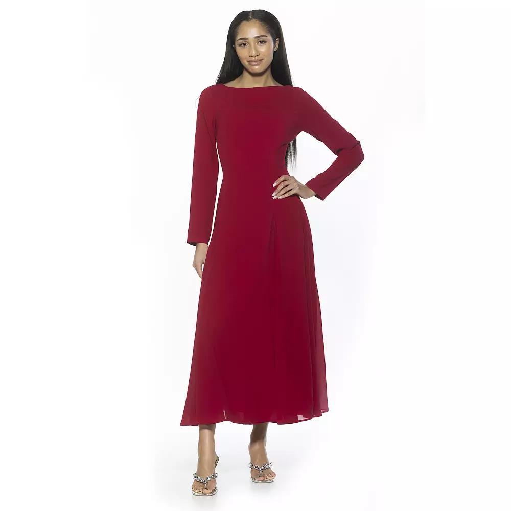 Women's ALEXIA ADMOR Elodie Crewneck Long Sleeve Midi Dress,  Product Image