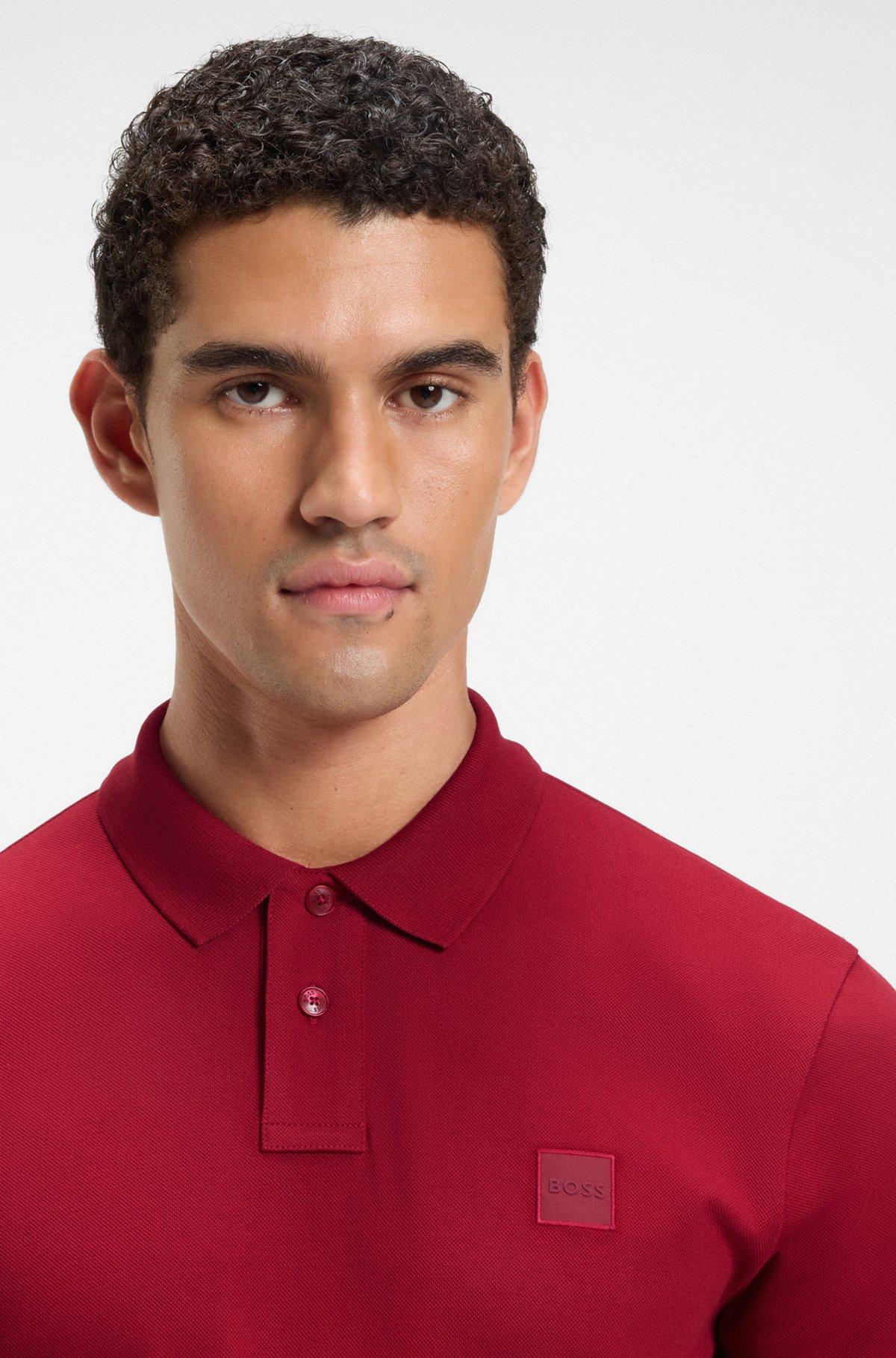 Cotton polo shirt with herringbone structure Product Image