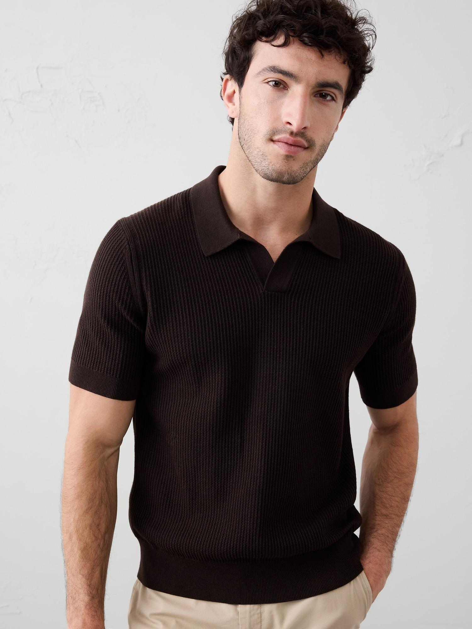Refined Johnny-Collar Polo Product Image