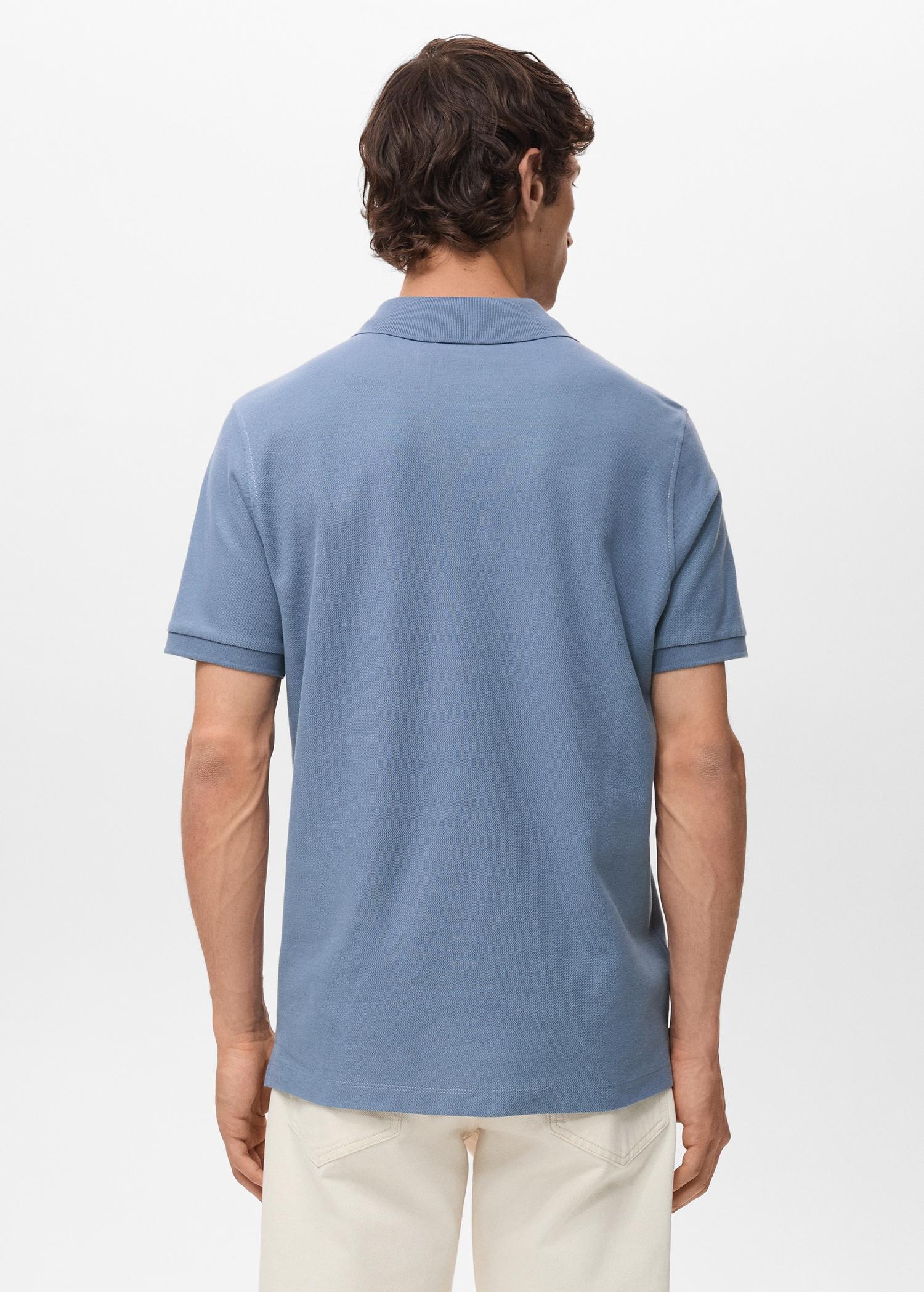Regular-fit cotton piqué polo shirt - Men | MANGO USA Product Image