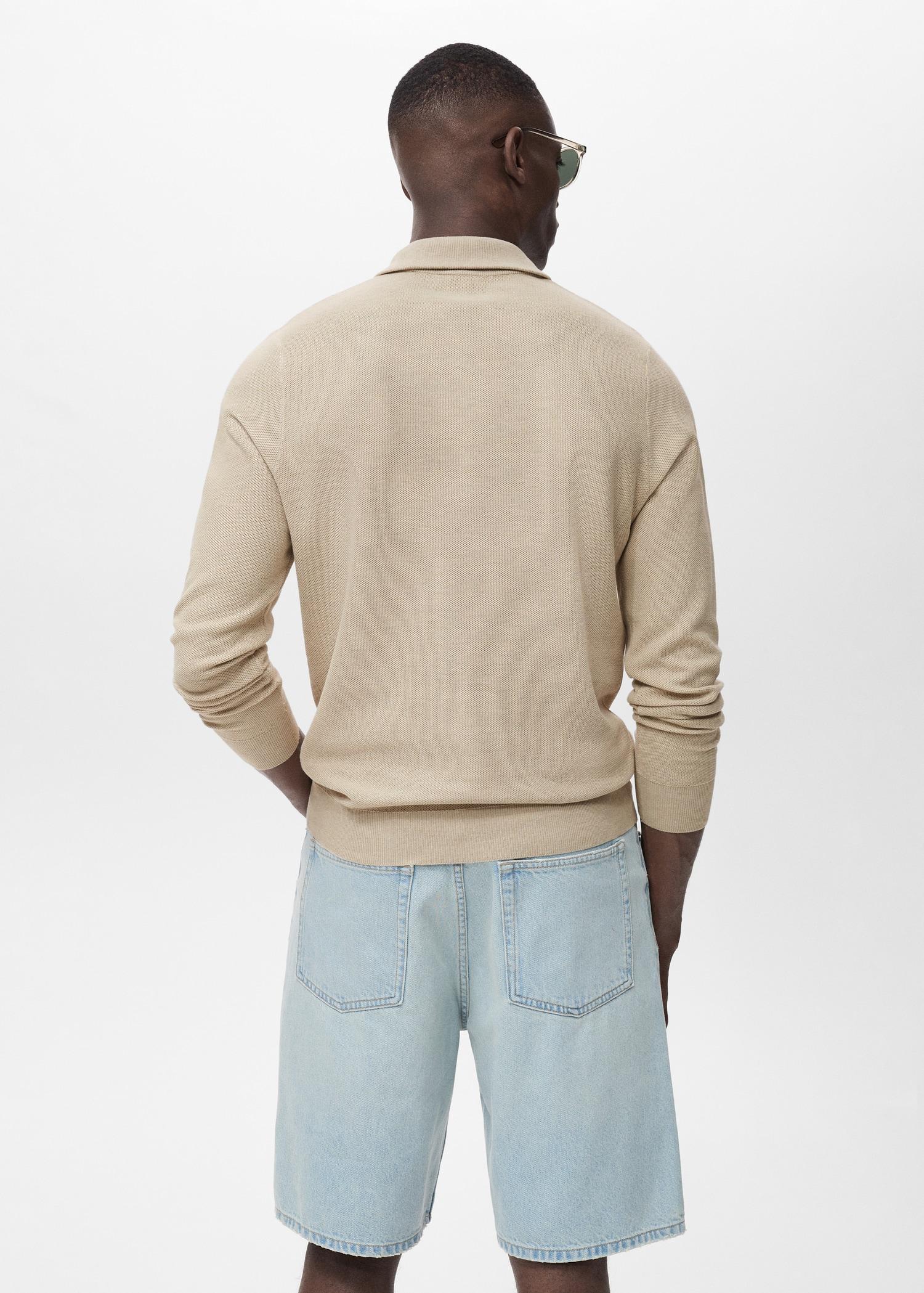 Microstructure sweater with zipper collar - Men | MANGO USA Product Image