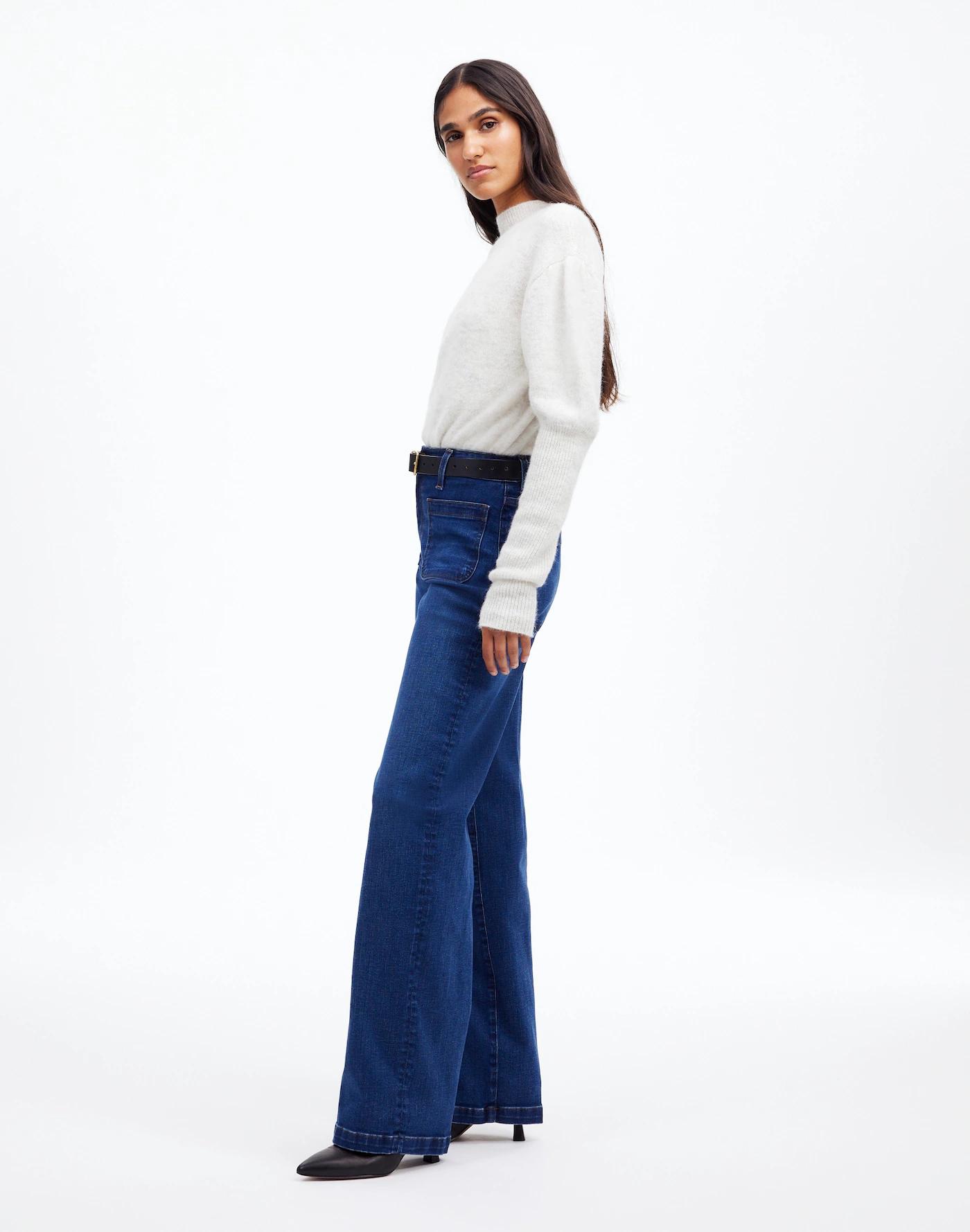 The Petite Emmett Wide-Leg Full Length Jean: Patch Pocket Edition Product Image
