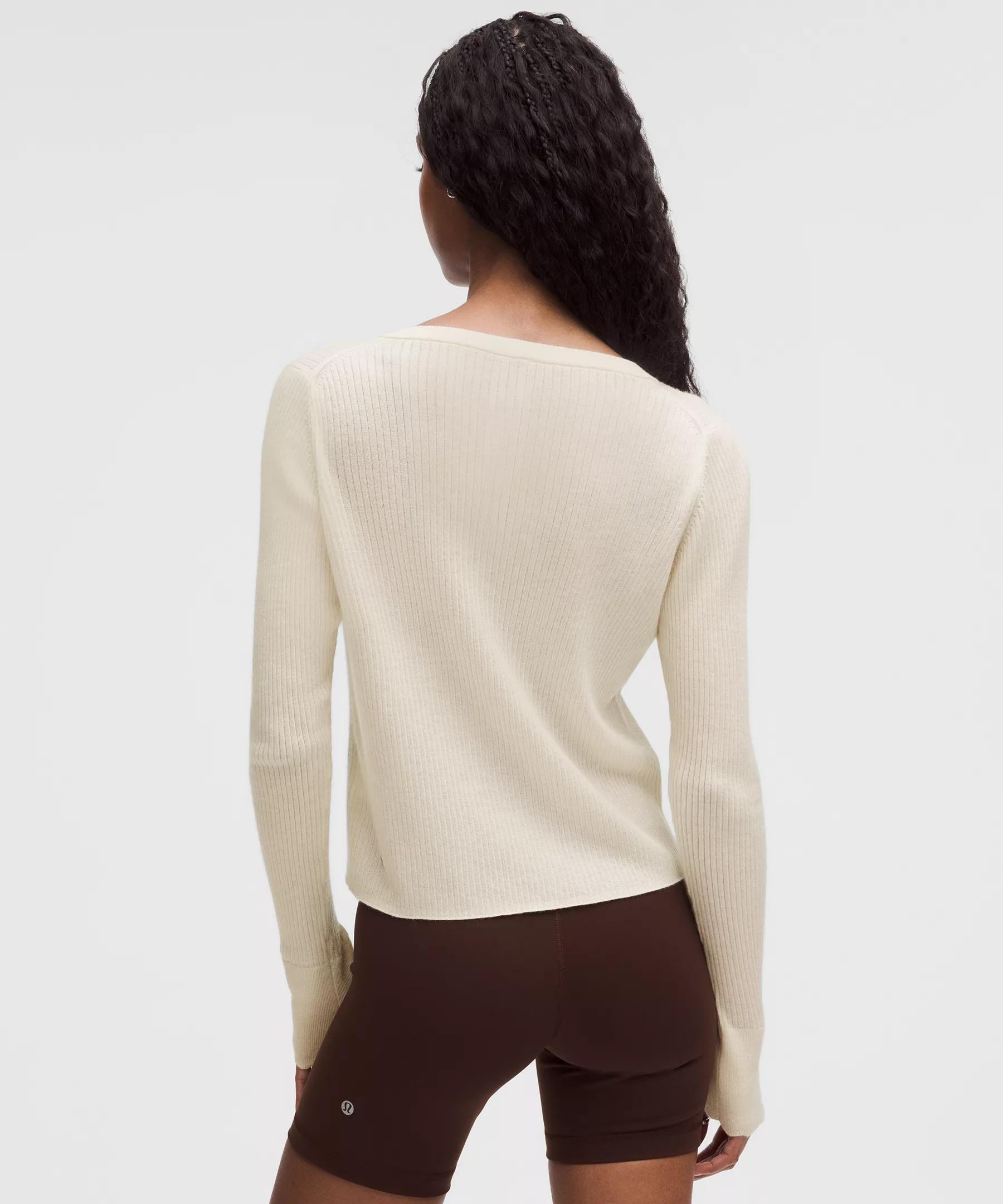 Cashmere Scalloped Cuff Cardigan Product Image