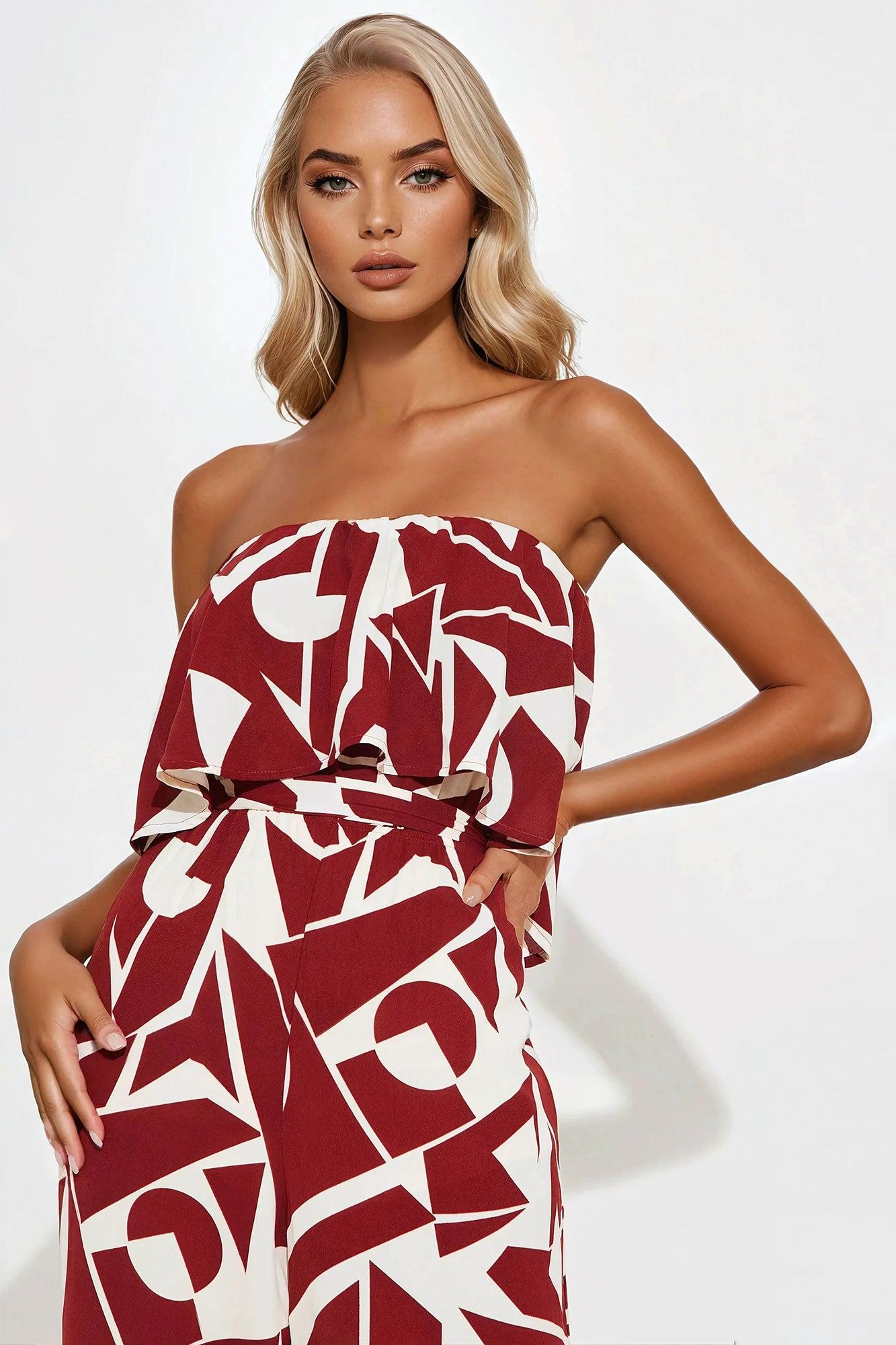 Marianna Printed Jumpsuit - Rust/combo Product Image