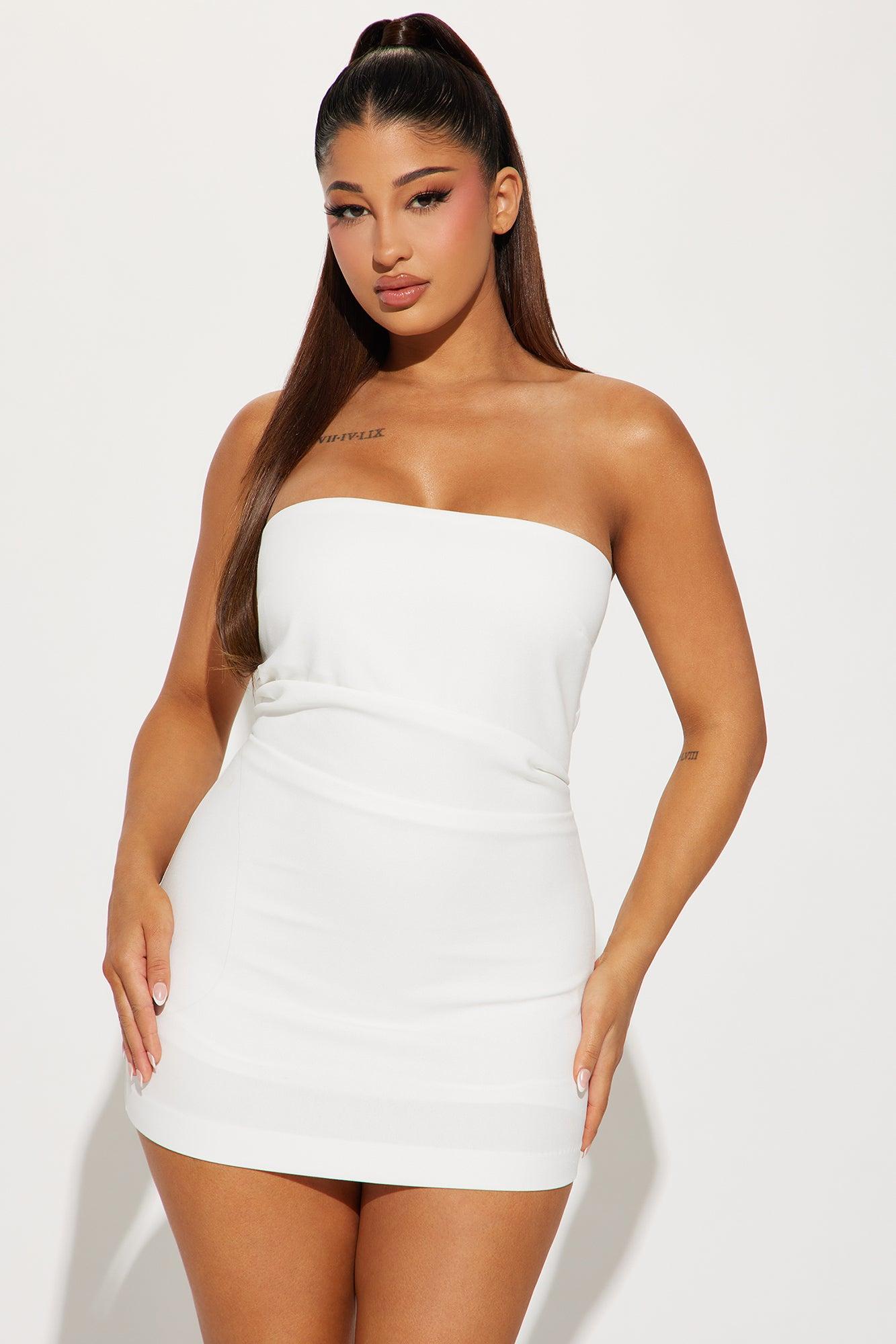 Madeleine Strapless Micro Mini Dress - White Product Image