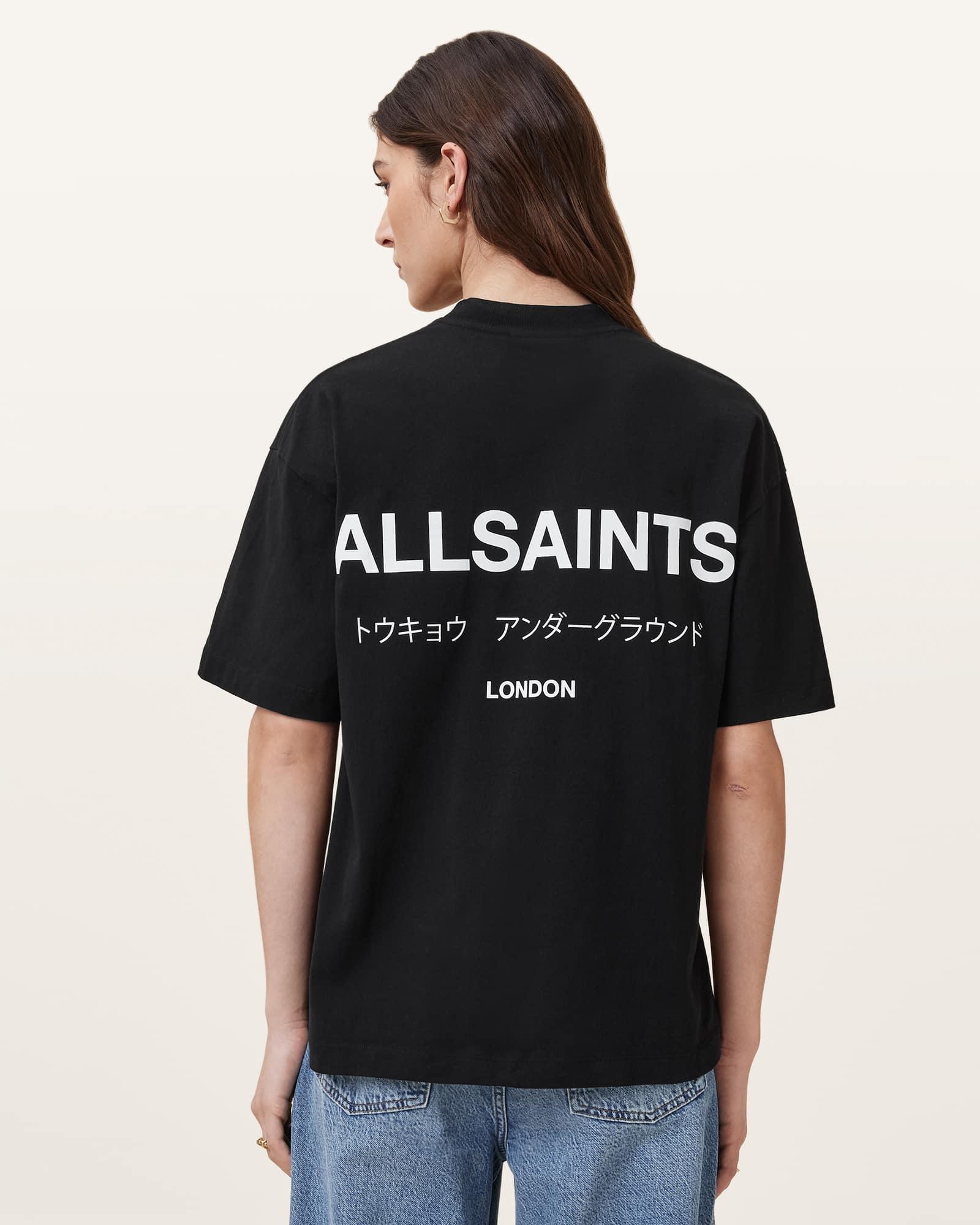 Underground Etta Oversized T-Shirt Black | ALLSAINTS US Product Image