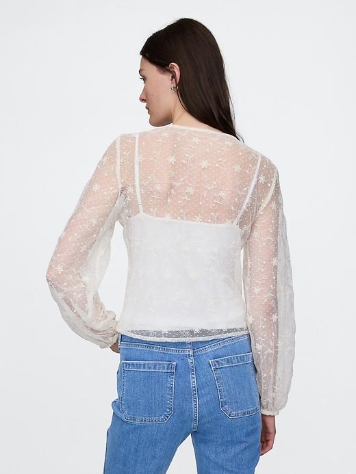 Recycled Lace Ruffle Top Product Image