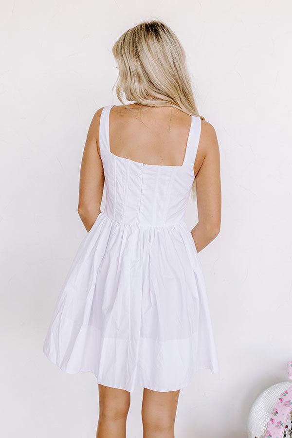 Stay Flirty Corset Mini Dress in White Product Image