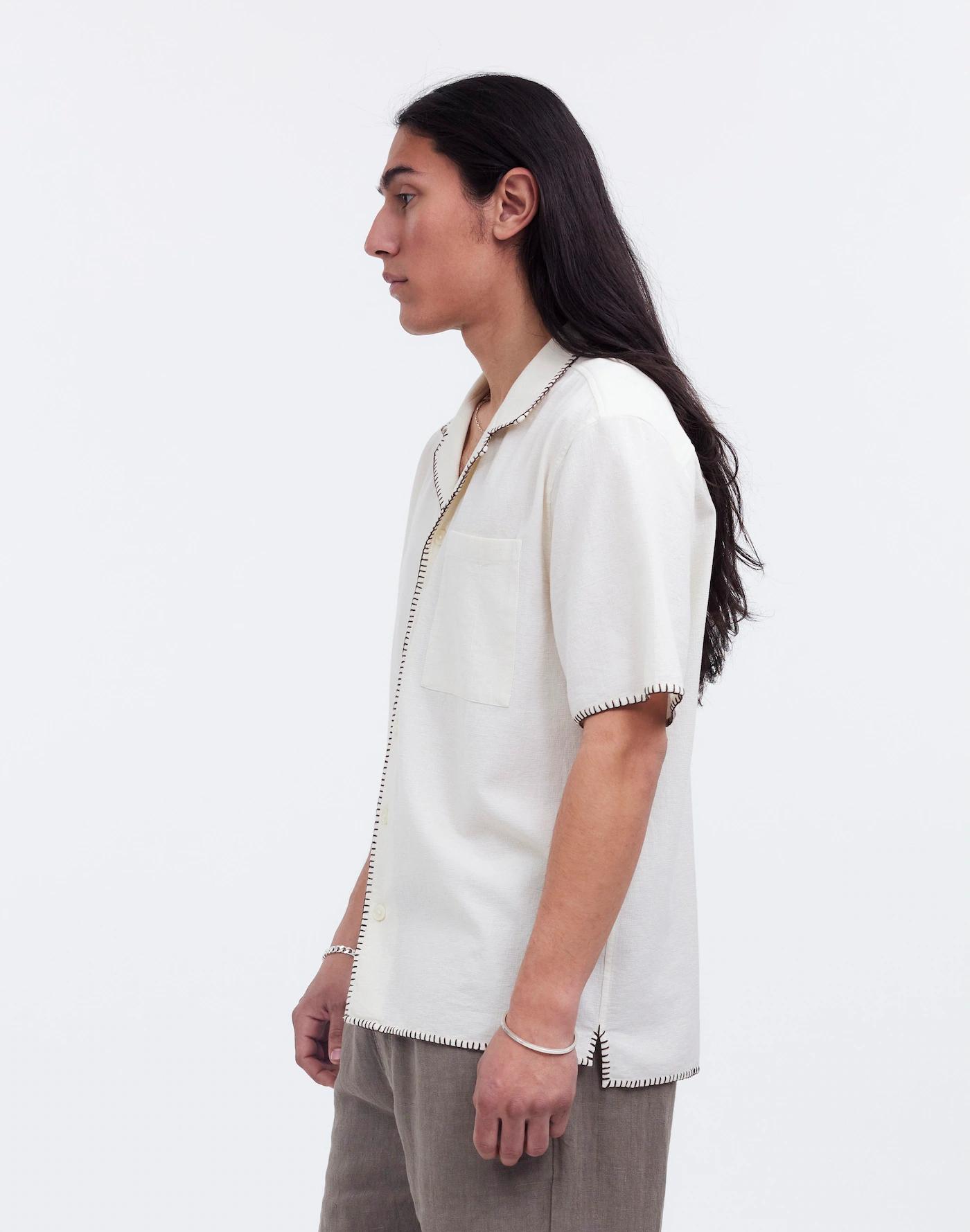 Blanket Stitch Short-Sleeve Shirt Product Image