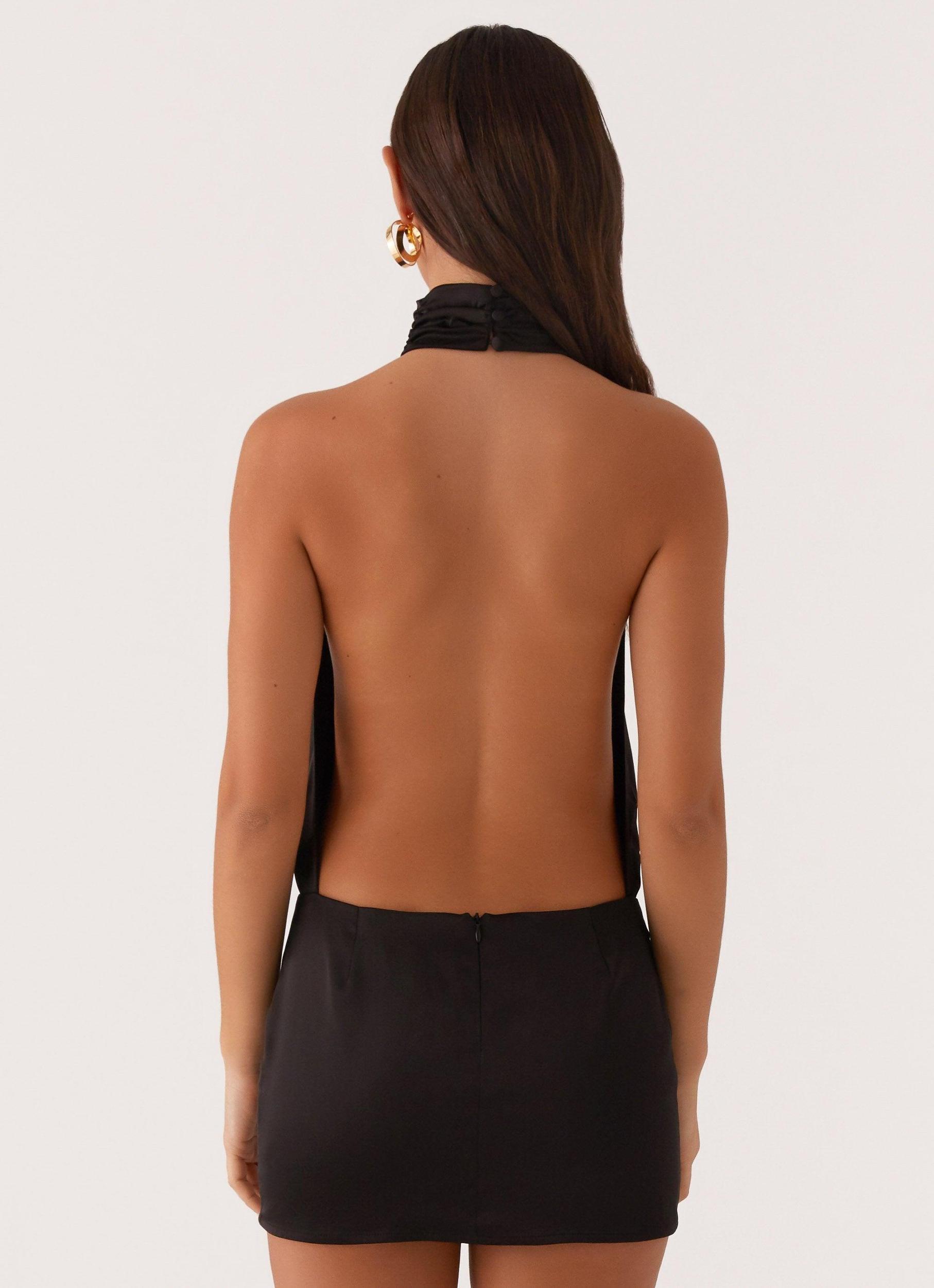 Birdie Halterneck Mini Dress - Black Product Image