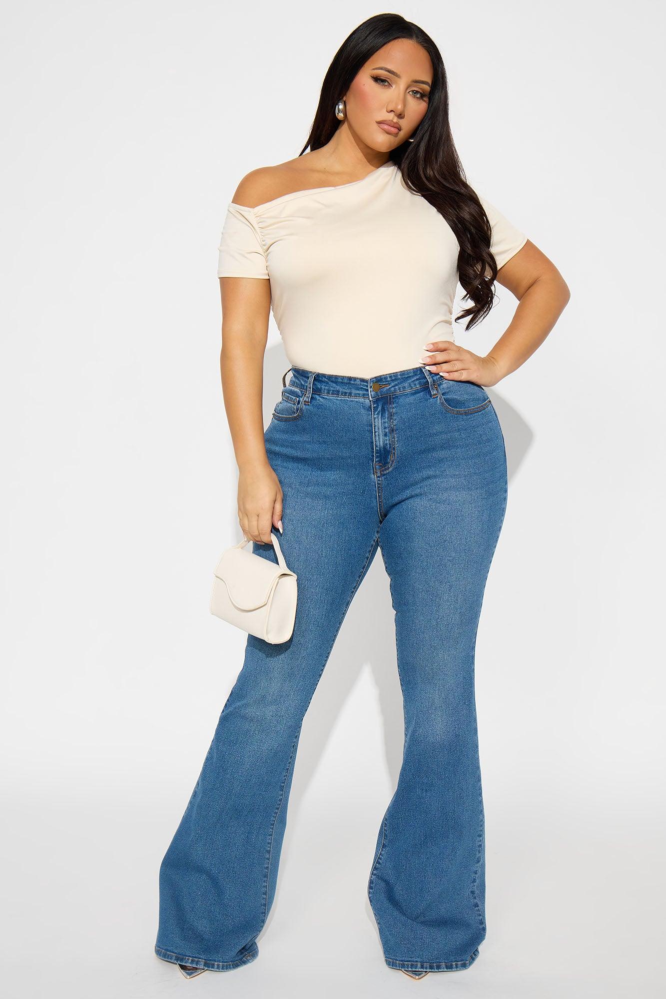 Tall Vibe Check Curvy Stretch Flare Jeans  - Medium Wash Female Product Image