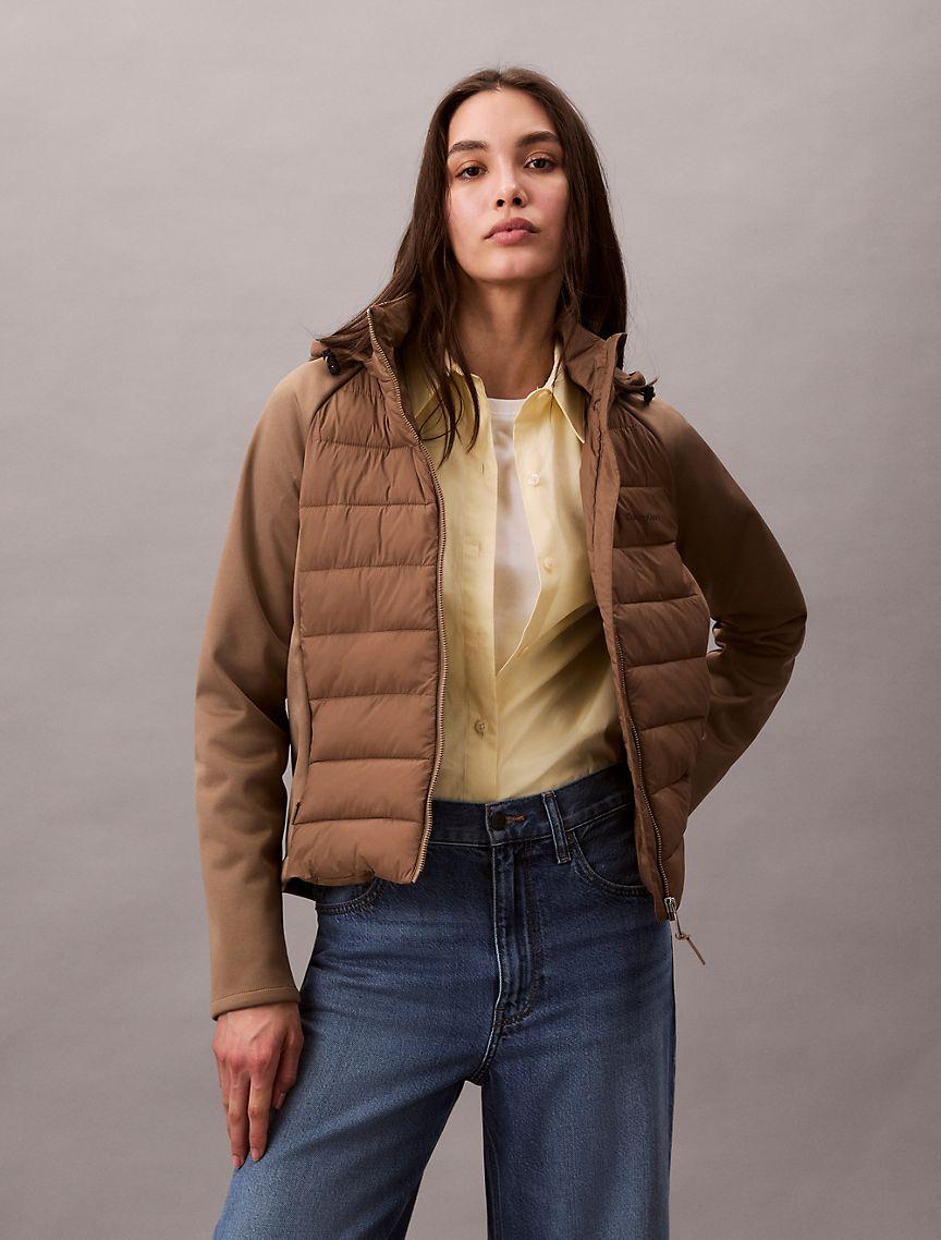 Mixed Media Puffer Jacket Product Image