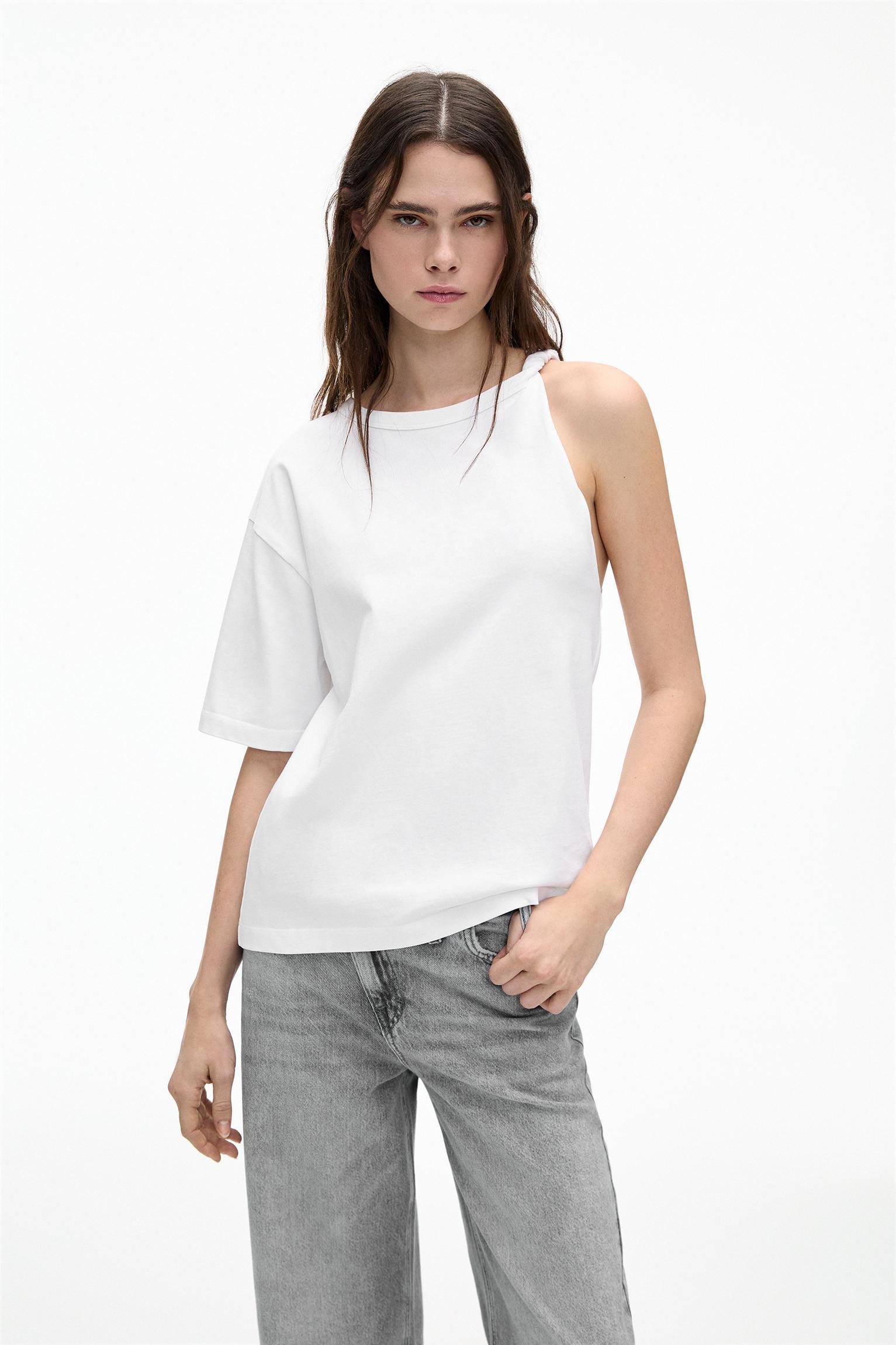Asymmetric knotted T-shirt Product Image