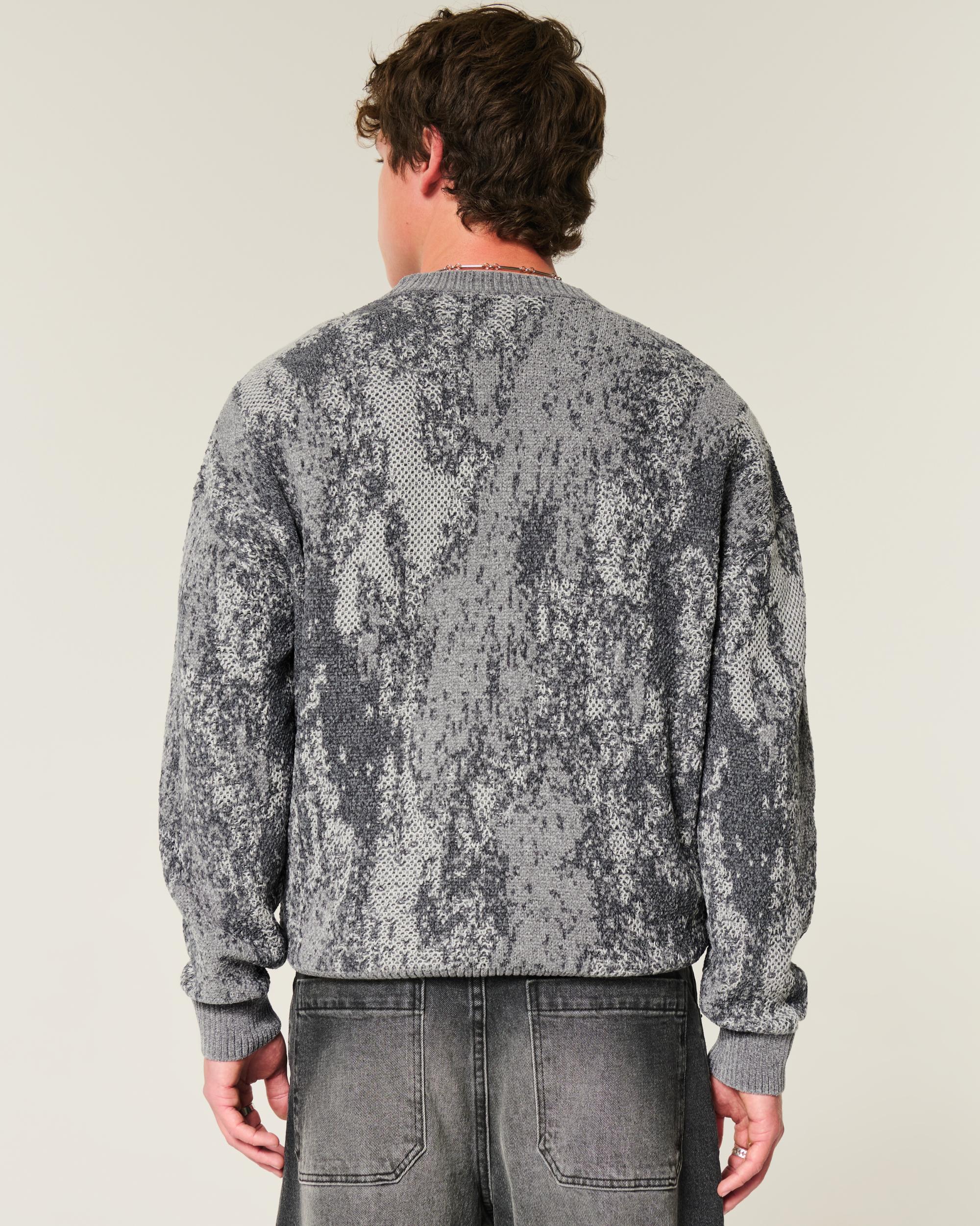 Boxy Cable-Knit Crew Sweater Product Image