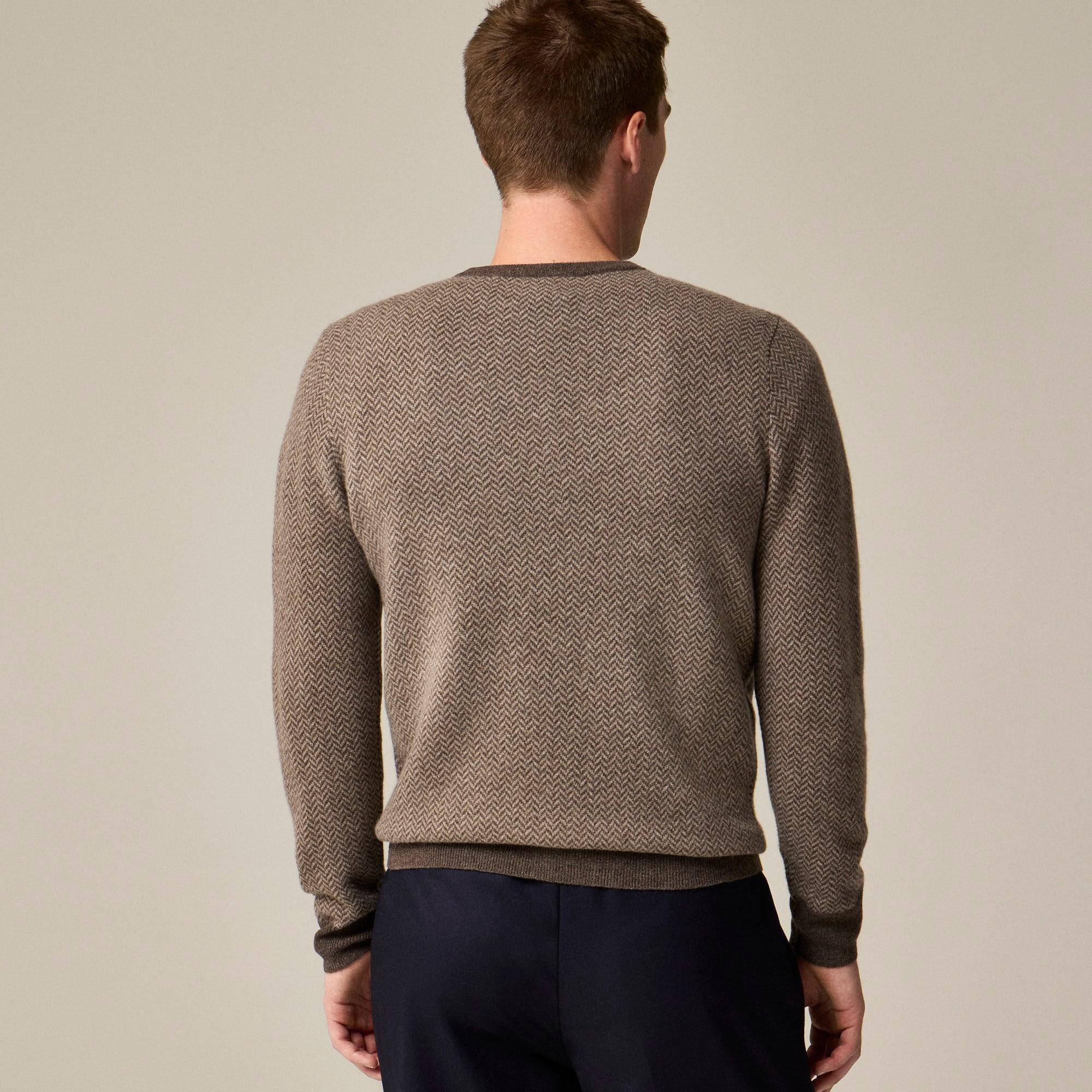 Cashmere herringbone jacquard crewneck sweater Product Image